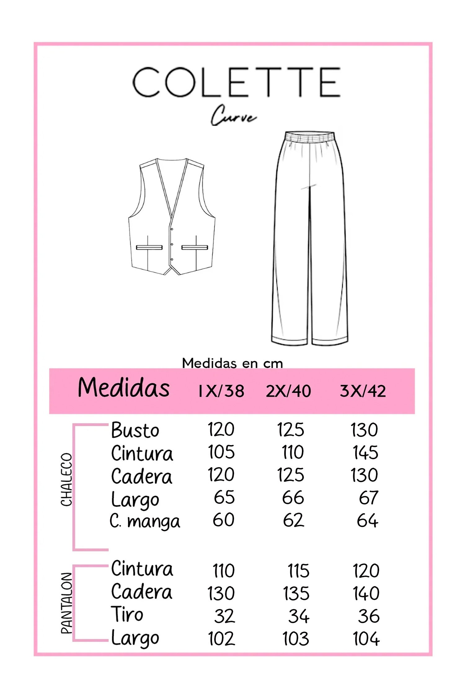 Set Curvy Pantalón con Chaleco Denim Look Moderno Resuelto