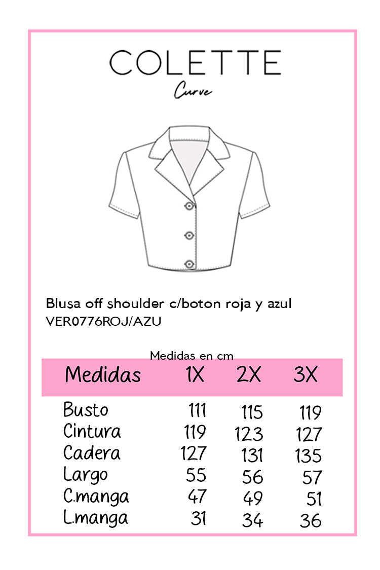 Blusa off shoulder c/boton