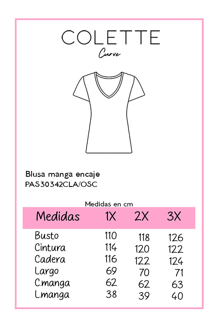 Blusa manga encaje