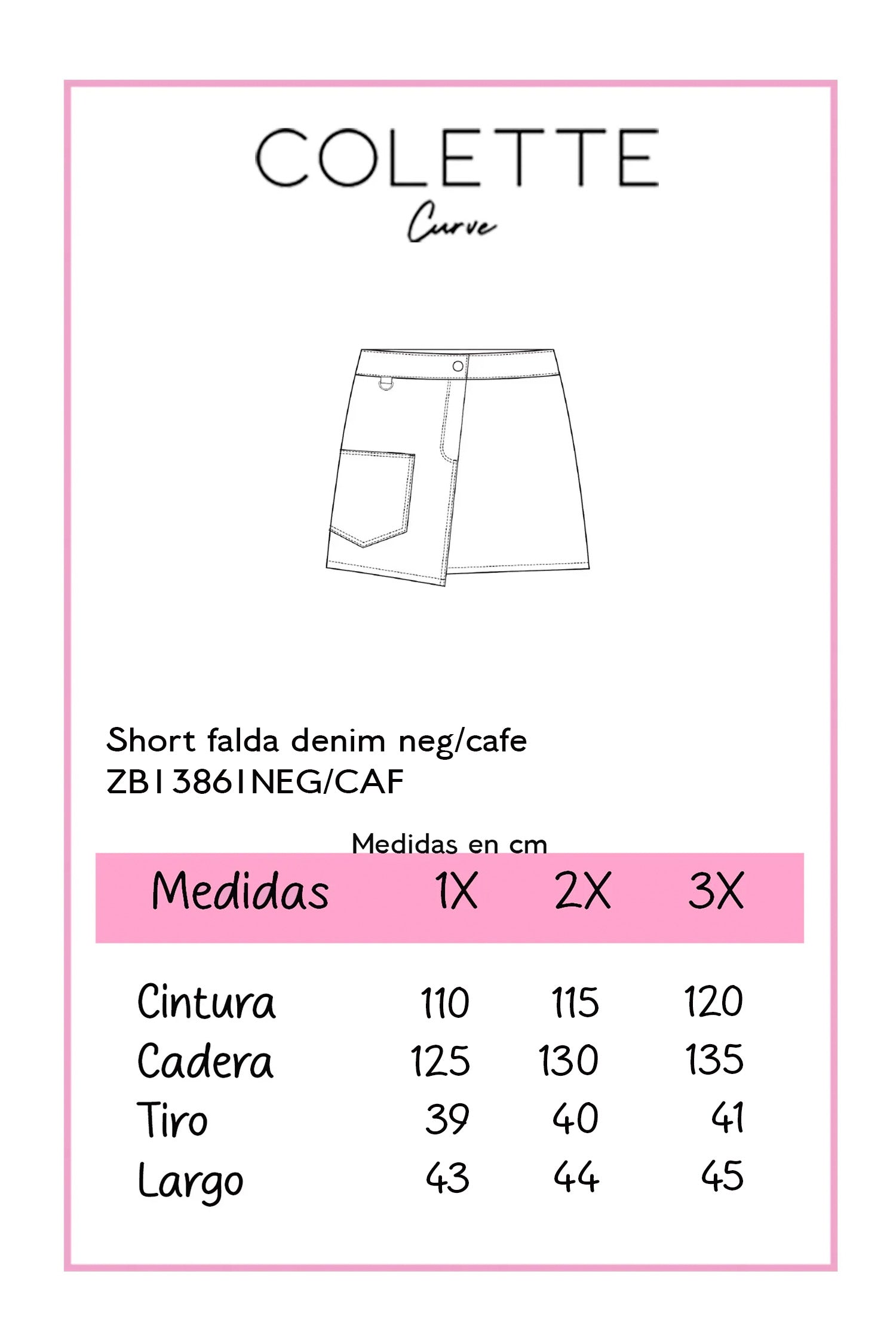 Short falda denim cafe