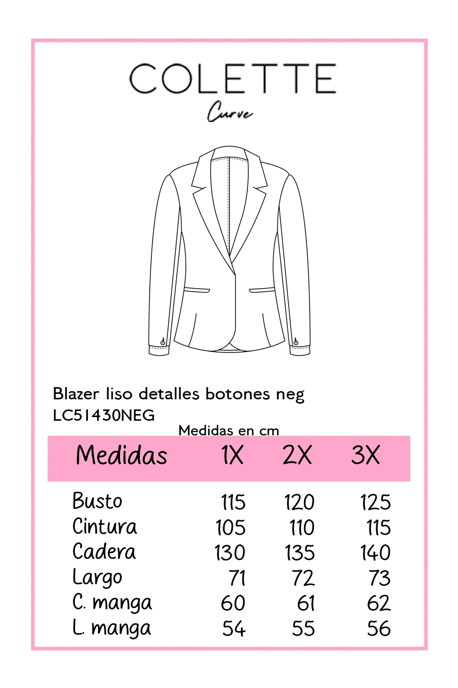 Blazer Curvy Negro Elegante con Botones Dorados Estilo Tailored