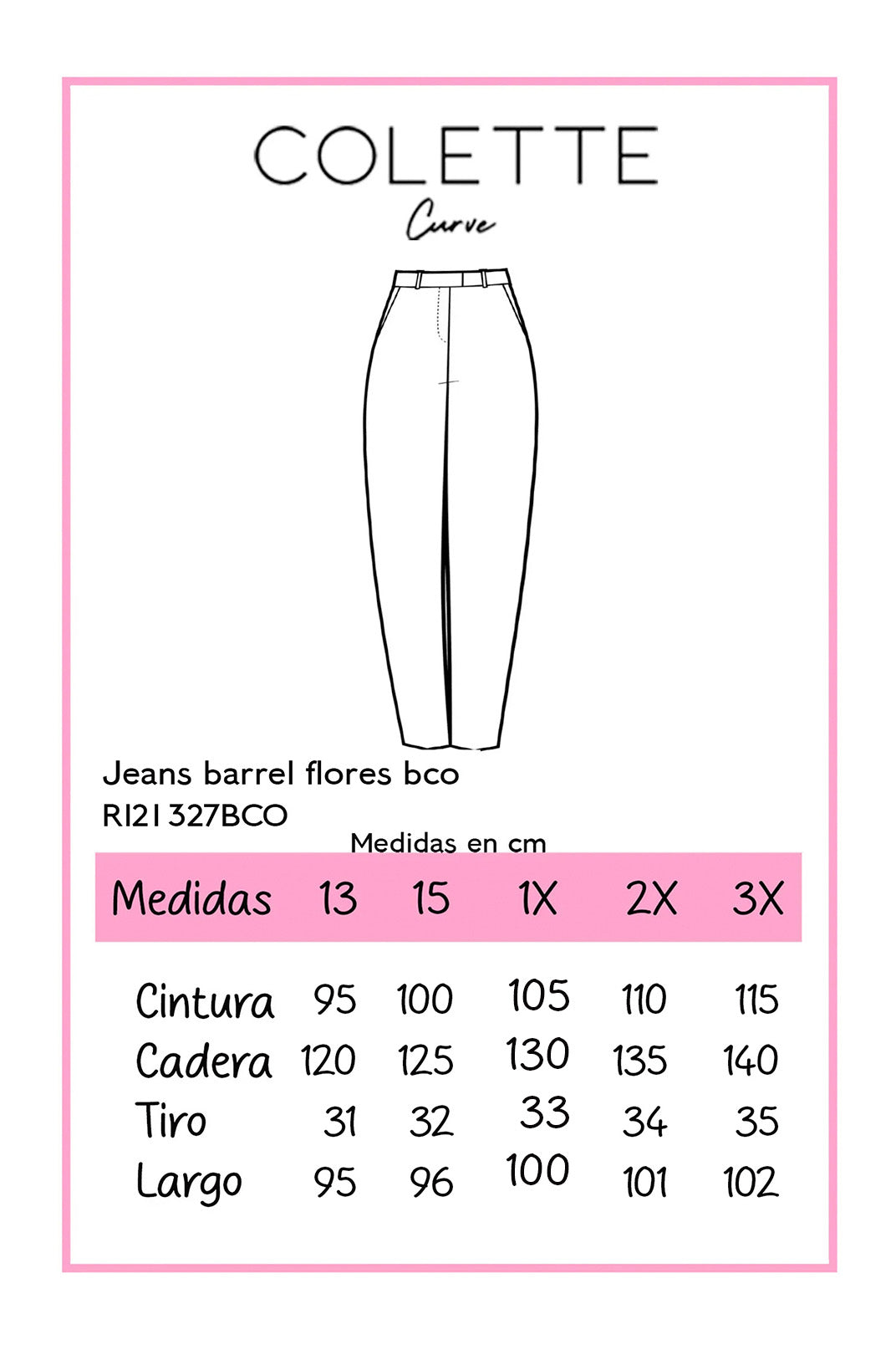 Jeans Curvy Blancos Diseño Flores Corte Barrel Tiro Alto