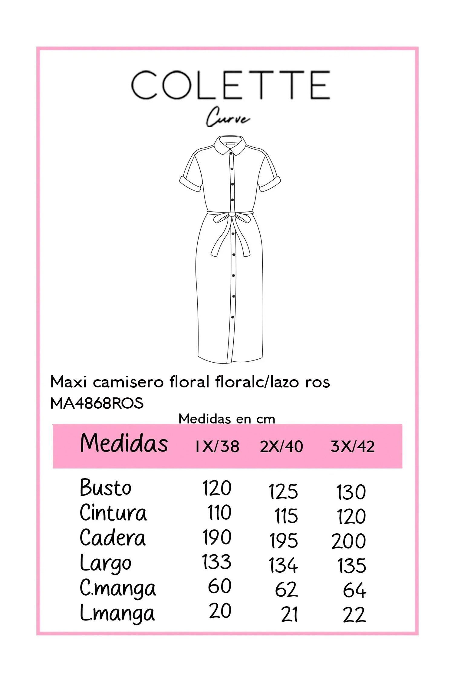 Vestido Curvy Camisero Blanco con Estampado Floral Fucsia