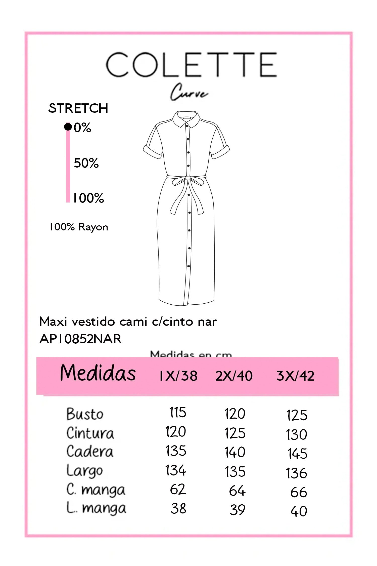 Maxi Vestido Curvy Camisero Naranja Mangas Abullonadas