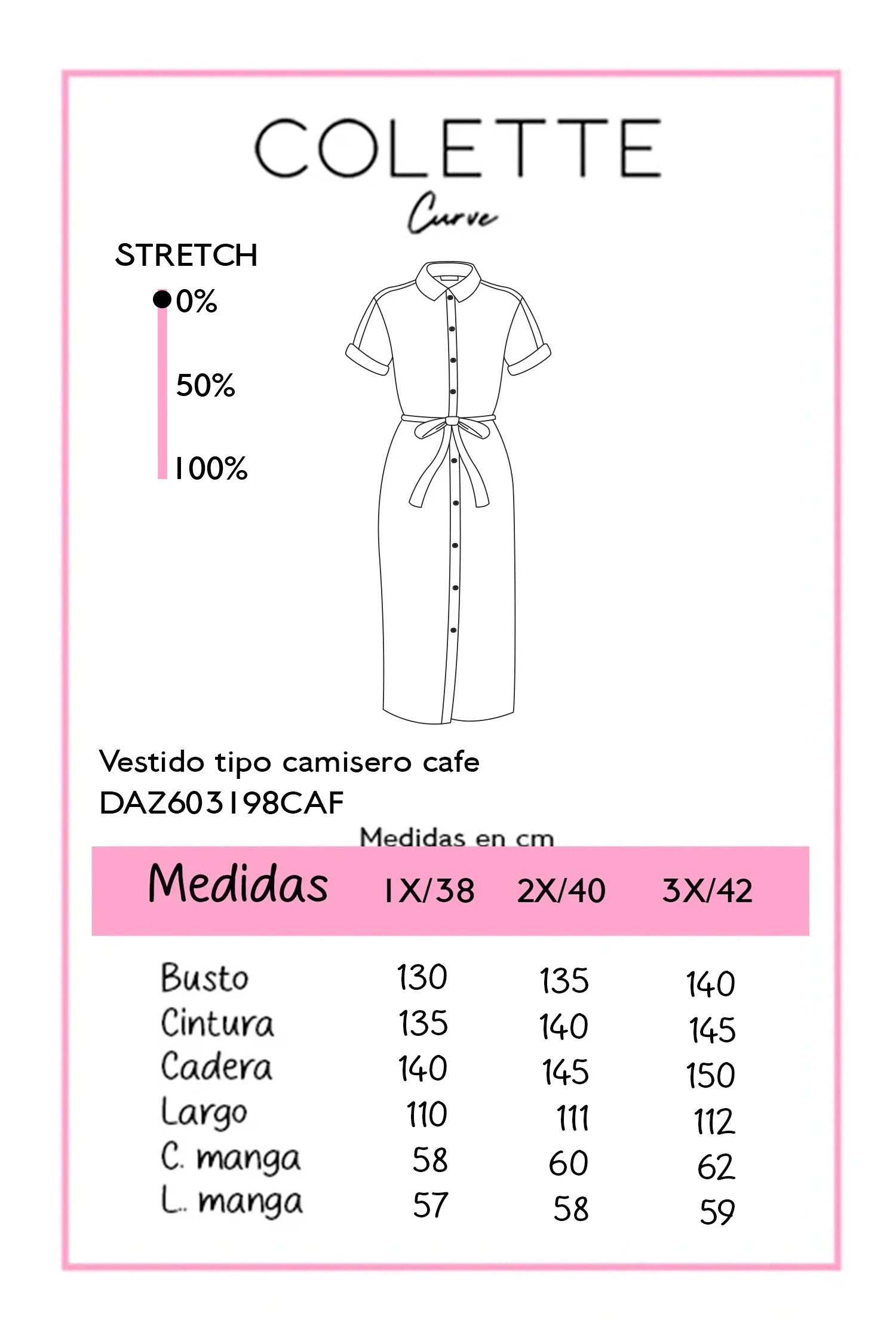 Vestido Curvy Corto Manga Globo Babydoll Color Chocolate