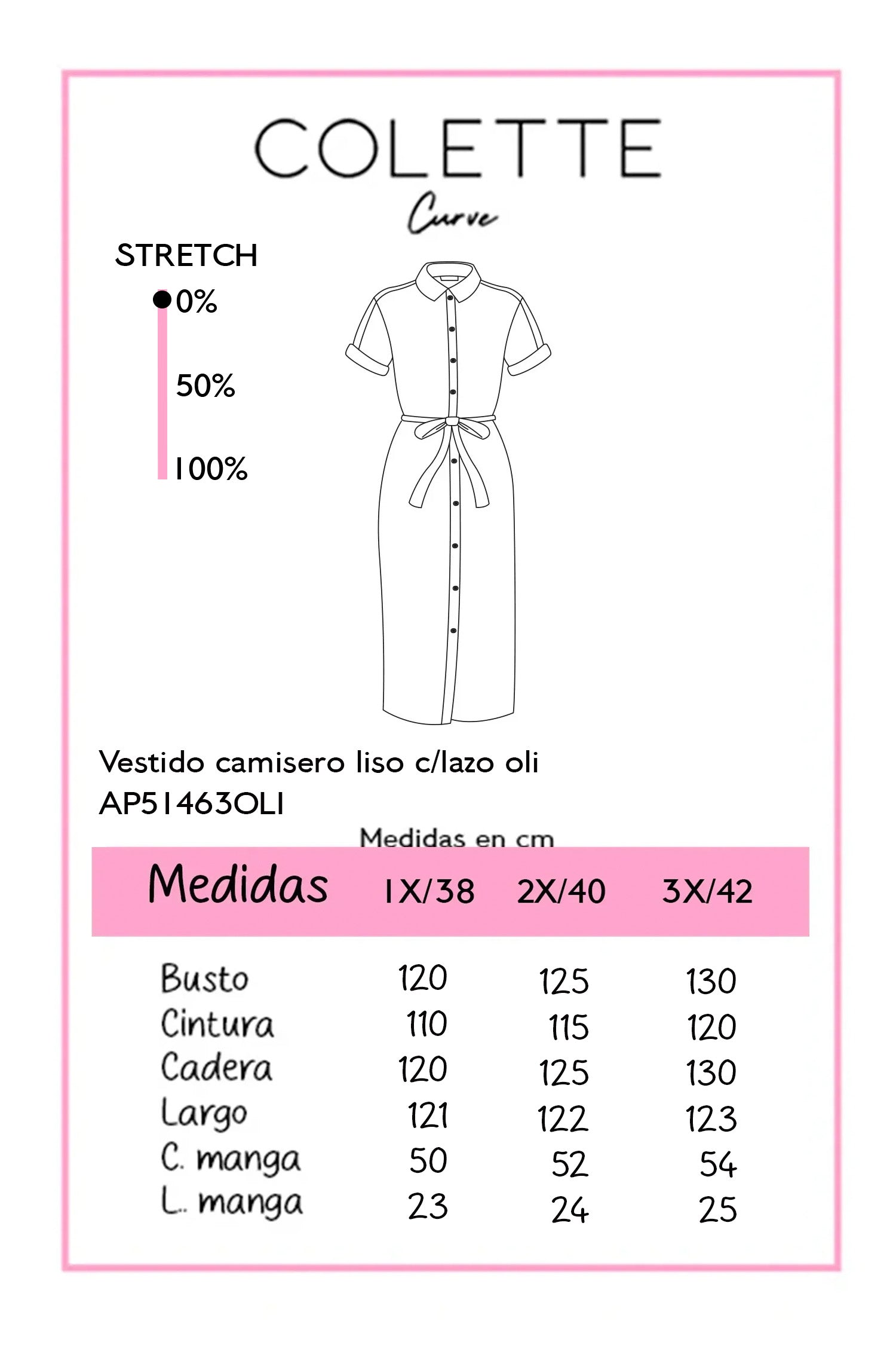 Vestido Curvy Camisero Liso con Lazo Cintura Verde Olivo