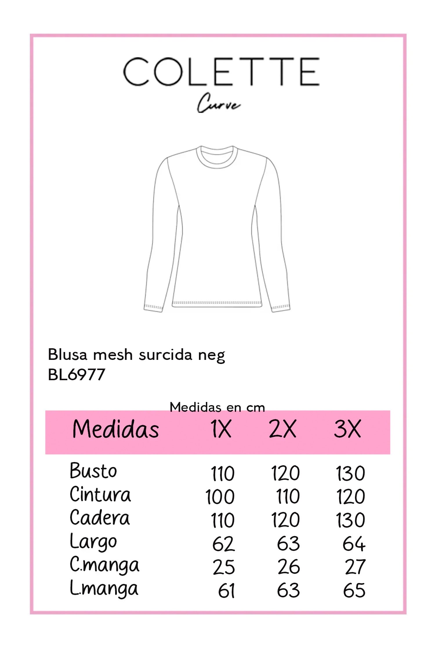Blusa mesh surcida negra