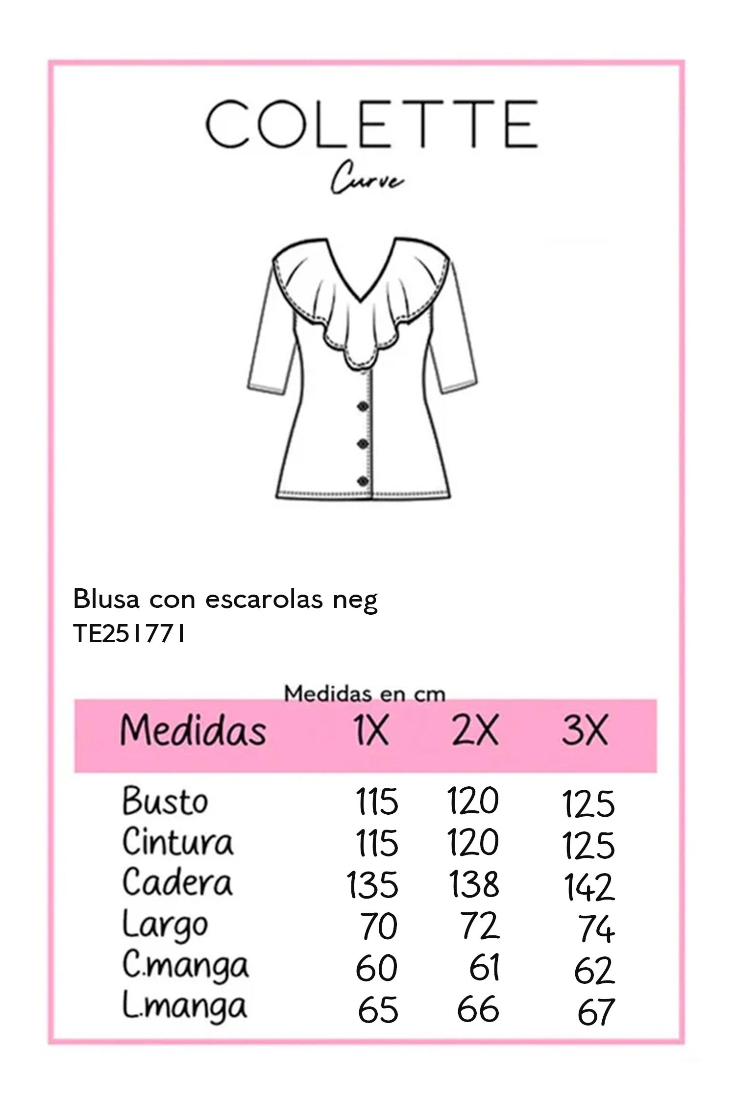 Blusa con escarola negra