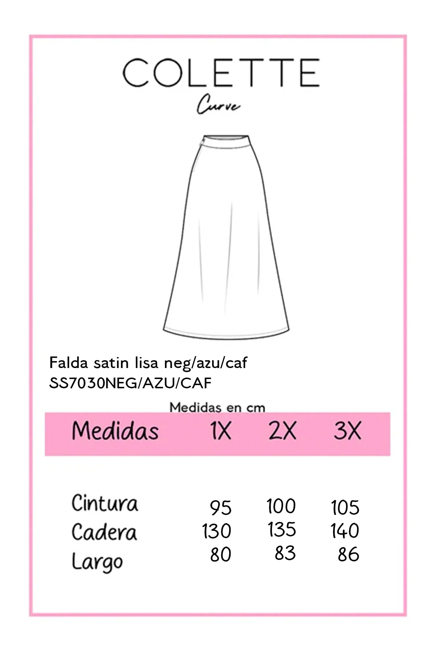 Falda Curvy Satín Lisa Negra Brillo Sutil Elegante Atemporal