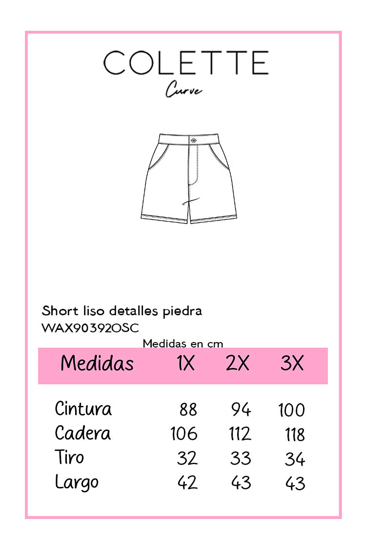 Short liso detalles piedra