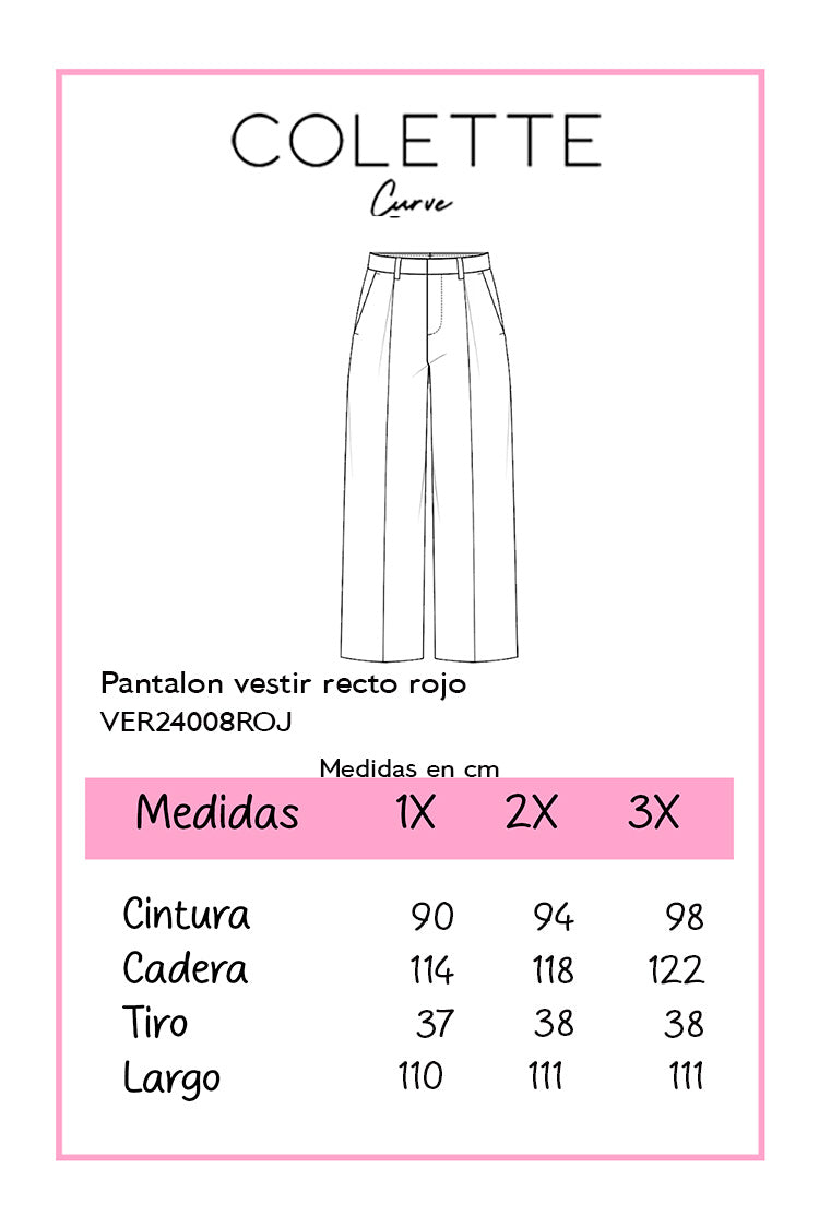 Pantalon vestir recto rojo