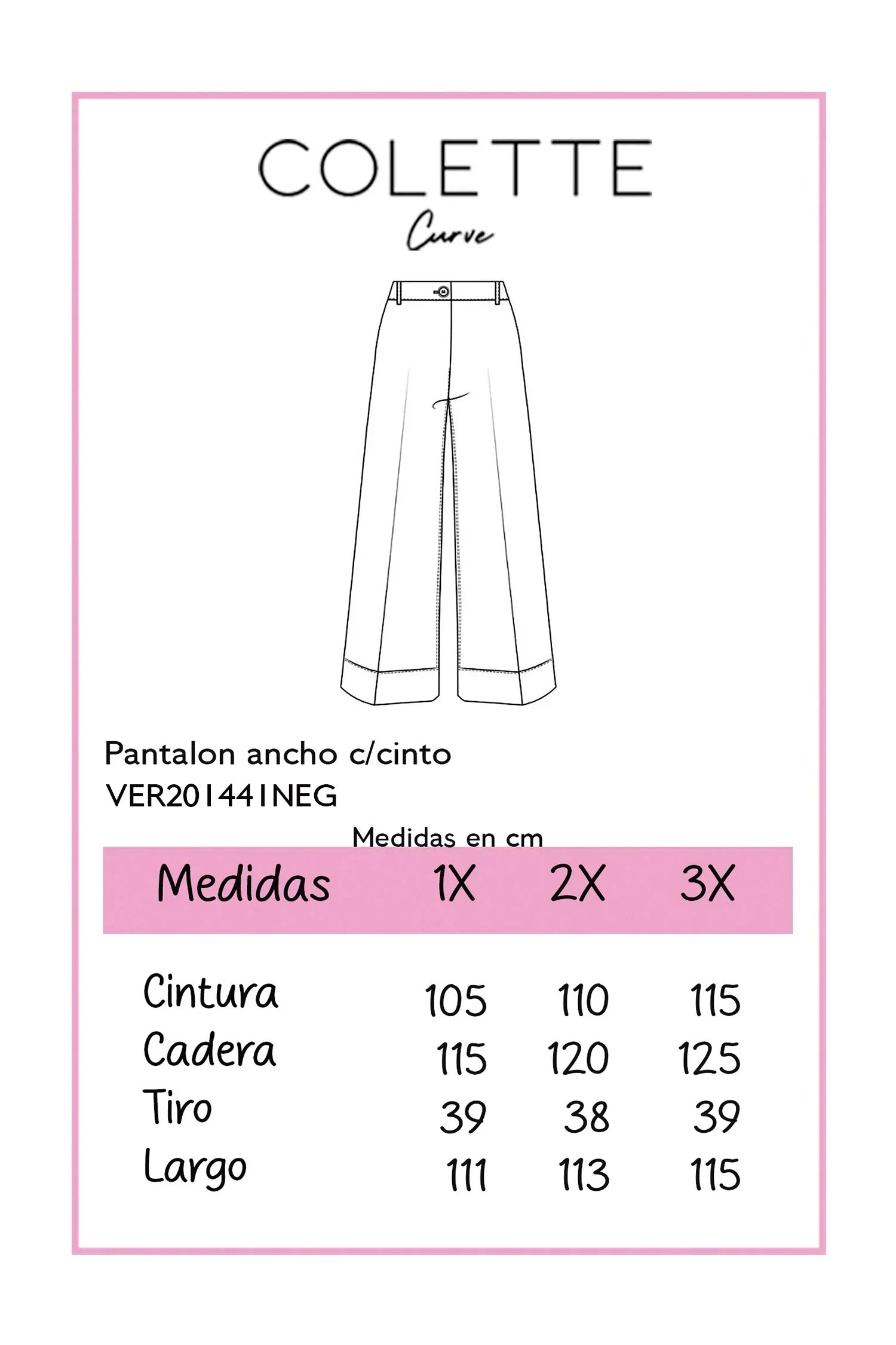 Pantalón Curvy Vestir Negro Tiro Alto con Cinturón a Juego