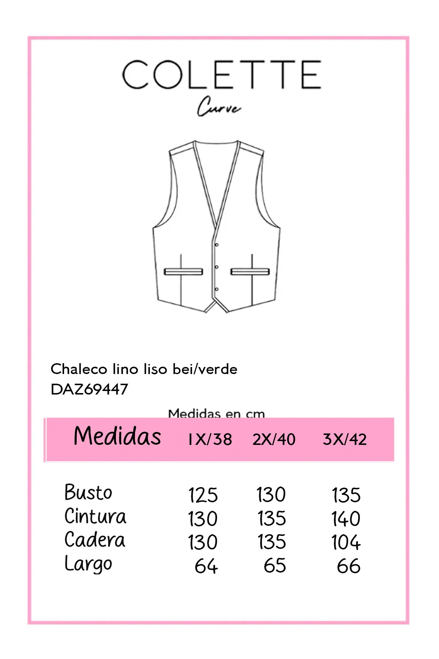 Chaleco lino liso sage