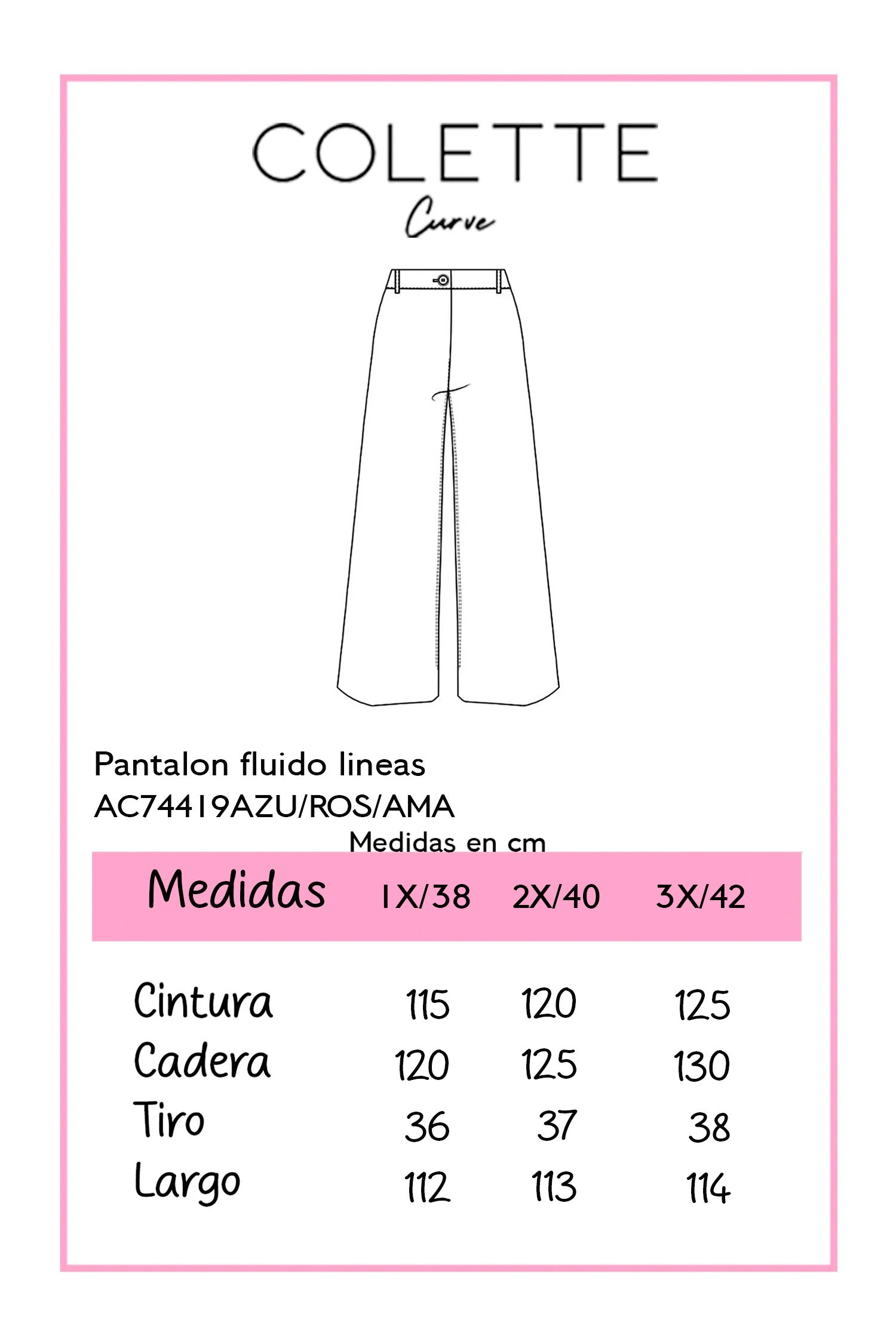 Pantalón Casual Curvy Azul de Rayas con Elástico en Cintura