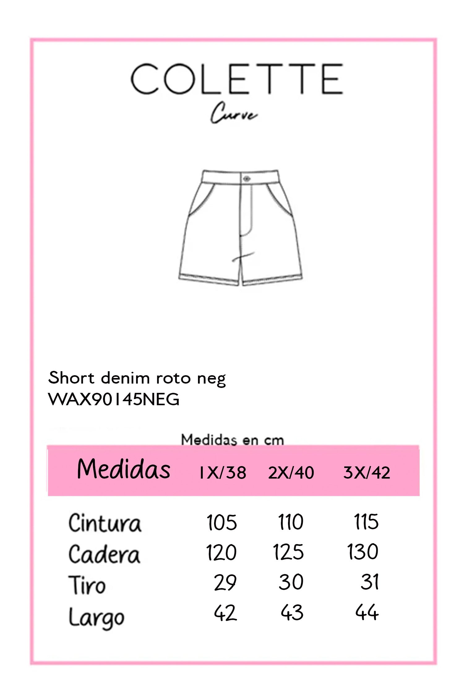 Short  denim roto negro