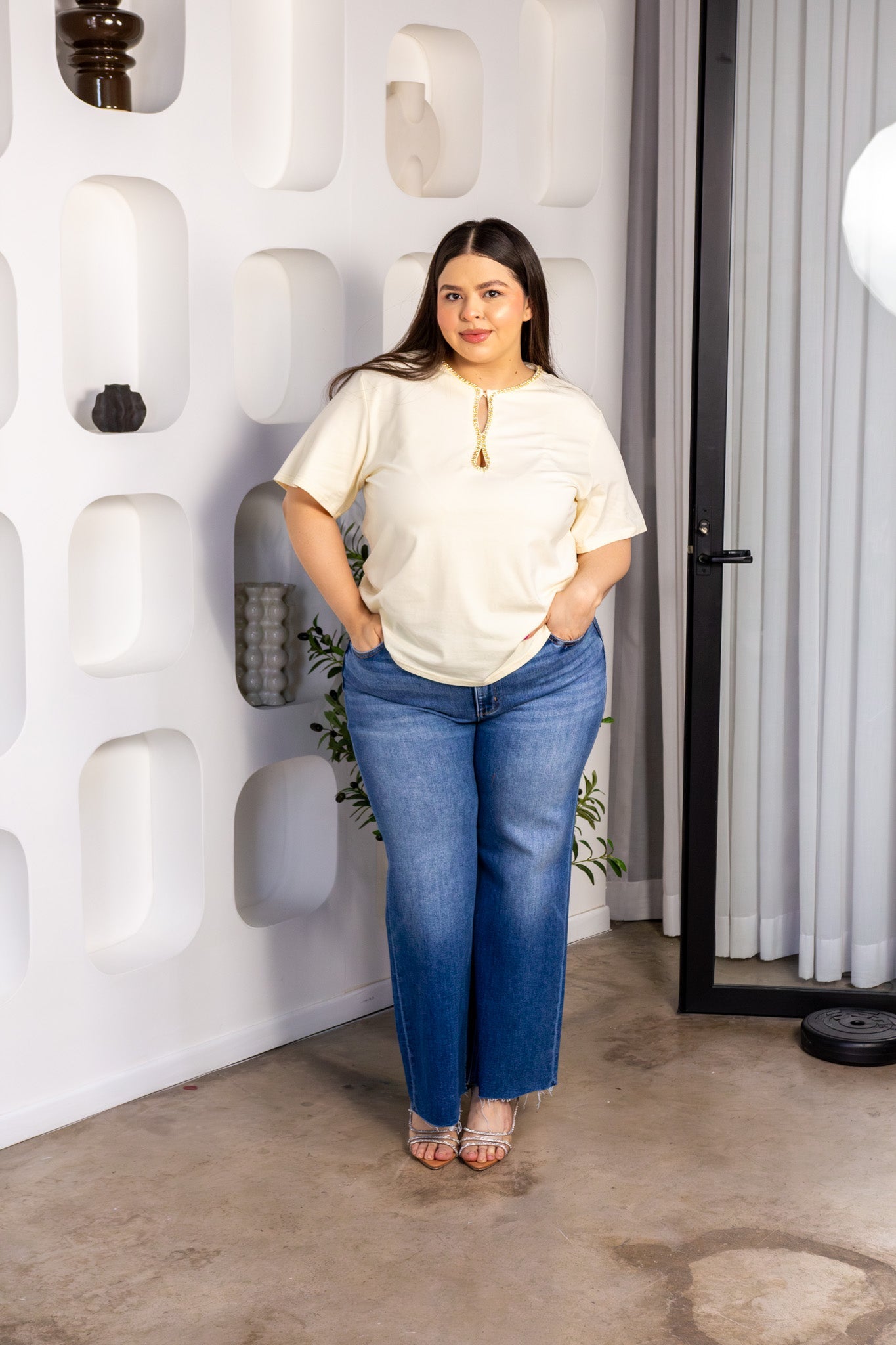 Blusa piedras hueso - 1