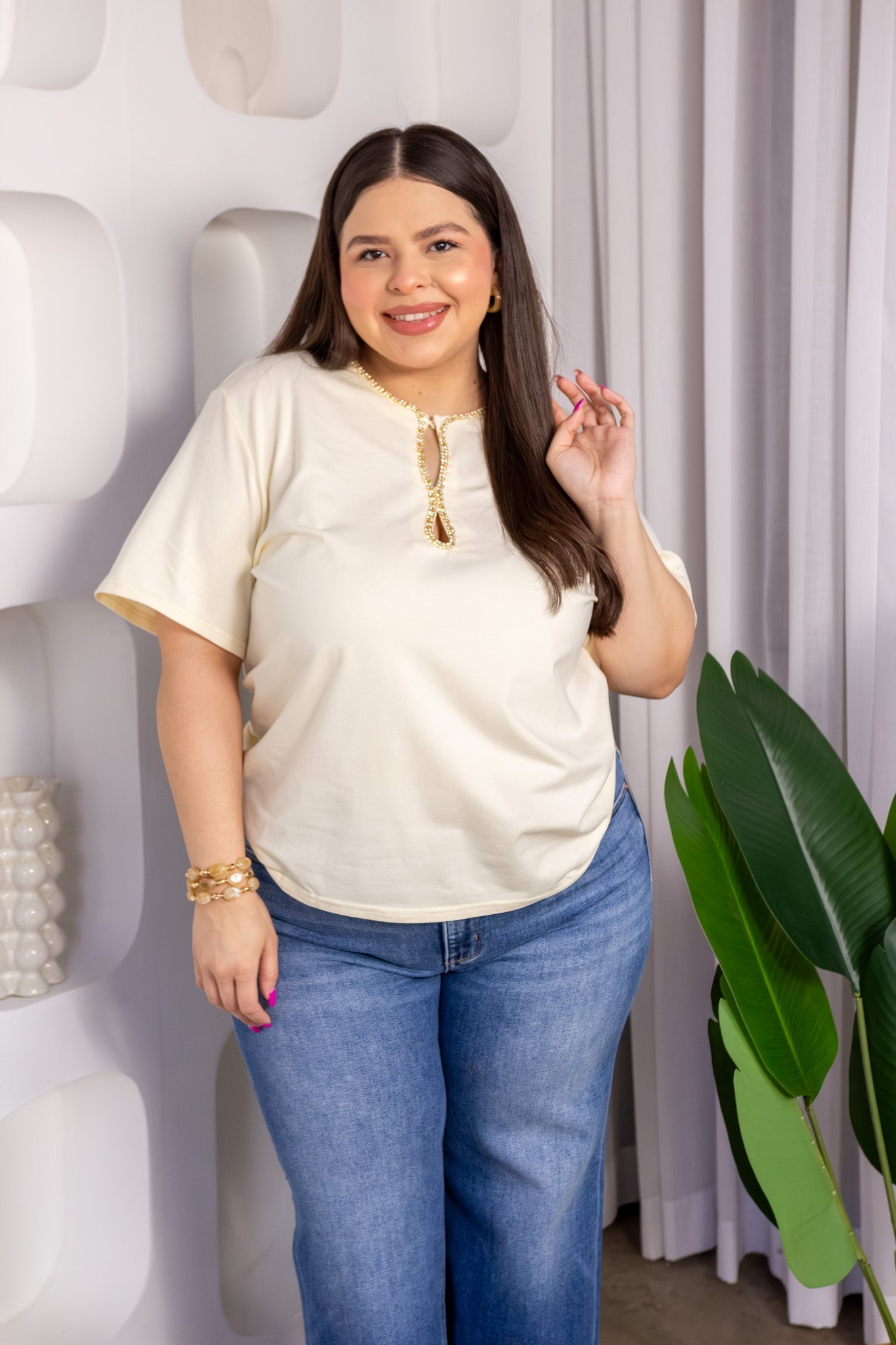 Blusa piedras hueso - 3
