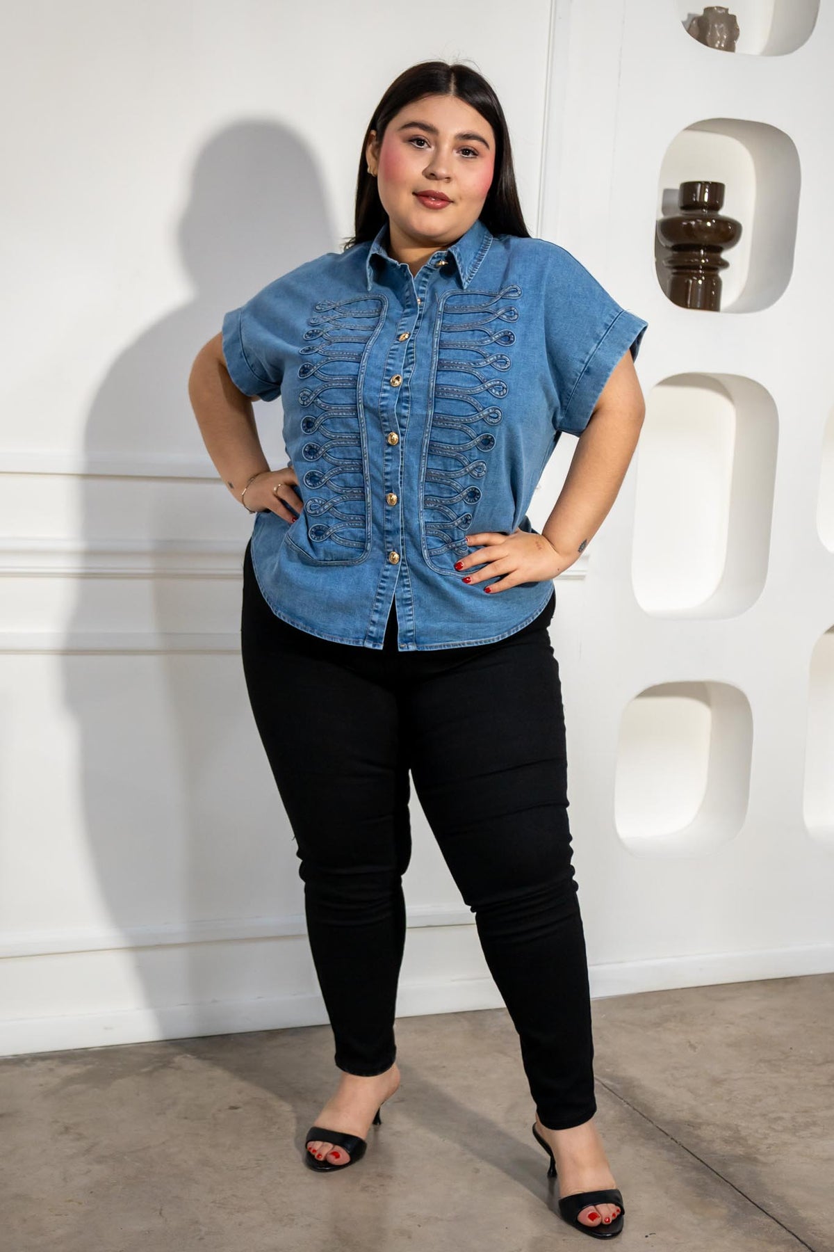 Camisa Curvy Napoleón Denim Claro