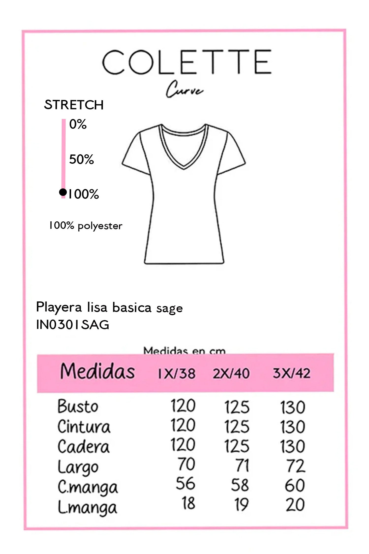 Playera Curvy Cuello Redondo Manga Corta Básica sage