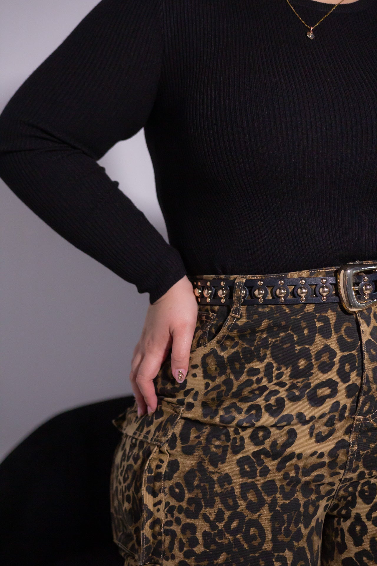 Pantalón Cargo de Estampado Leopardo