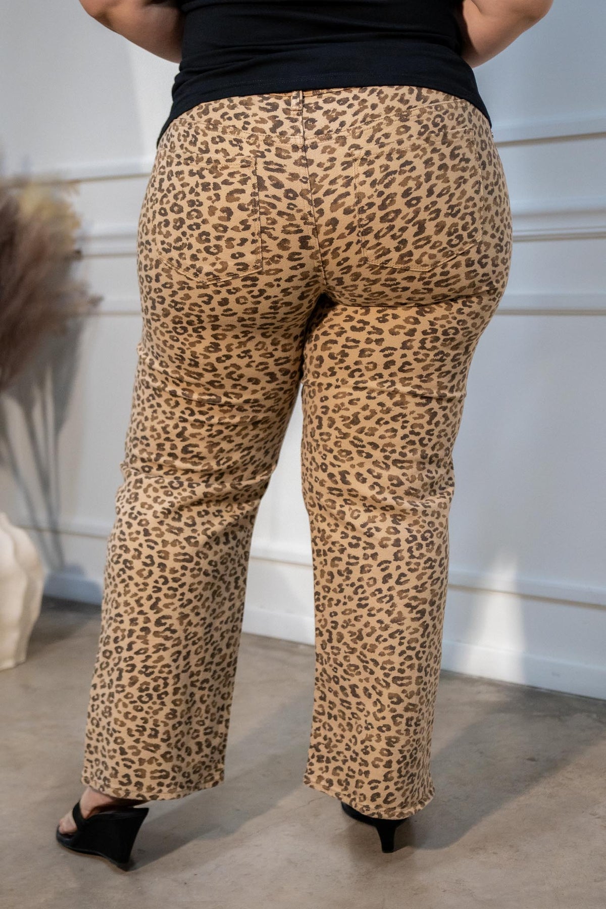 Jeans Curvy Recto Leopardo Camel