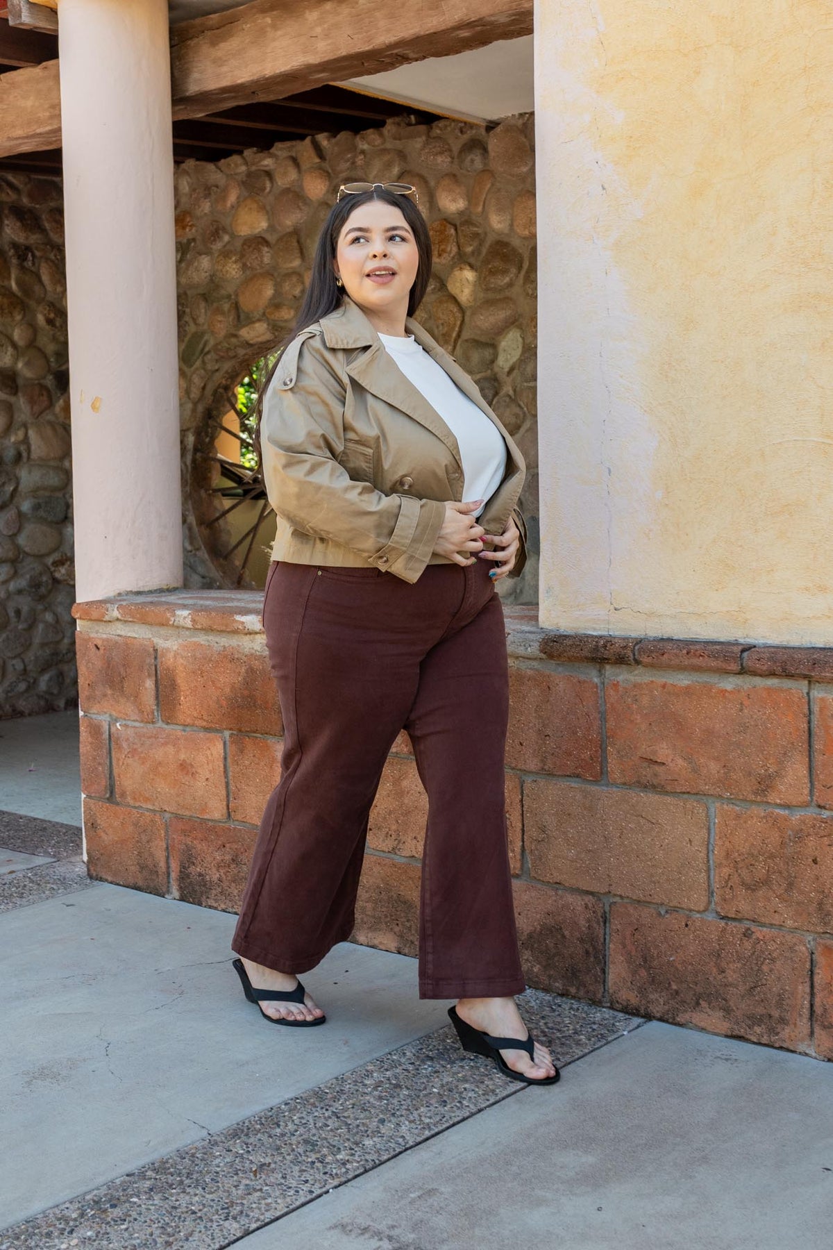 Jeans Curvy High Rise Crop Chocolate