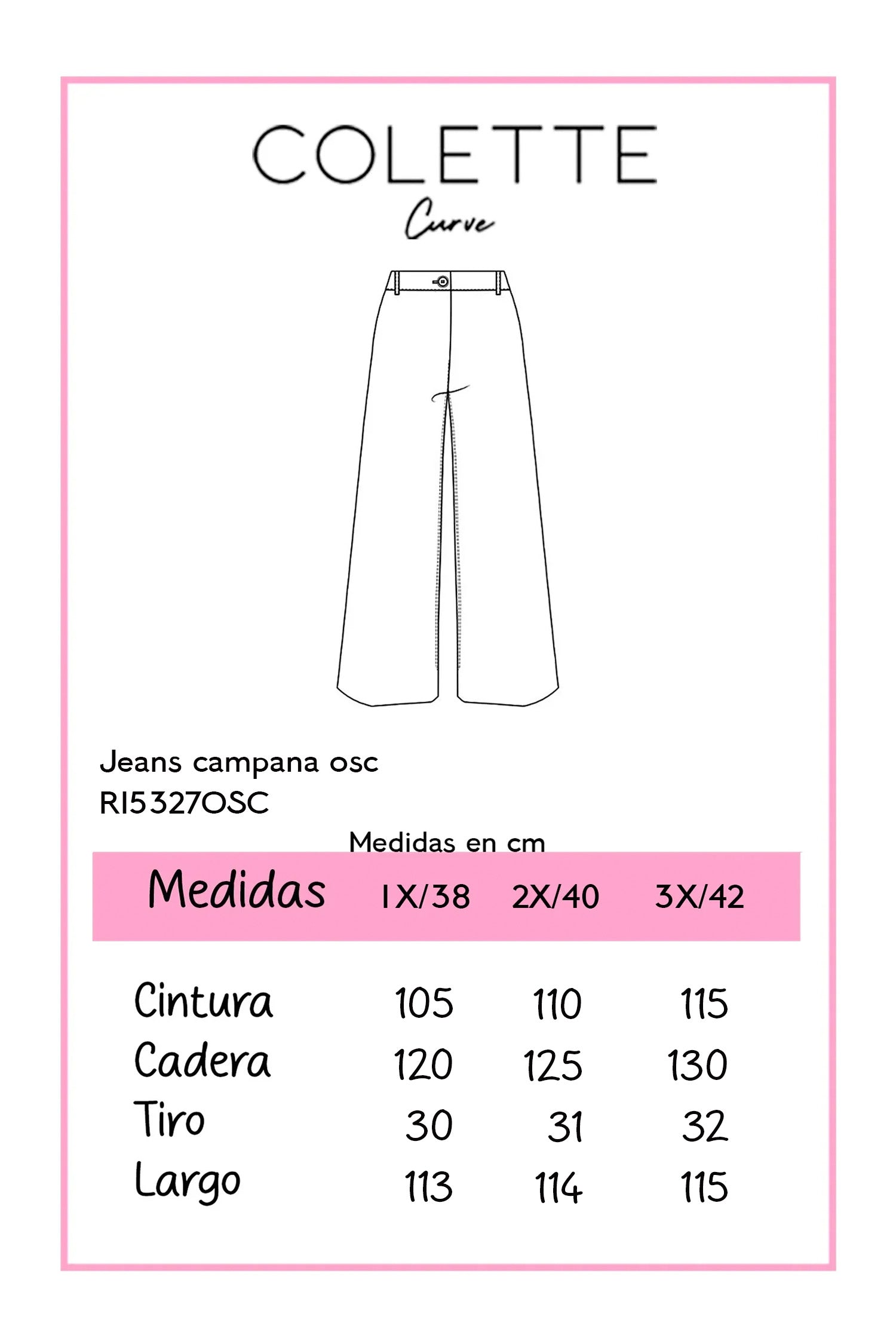 Jeans Curvy Campana Bell Bottom Cintura Alta Azul Oscuro