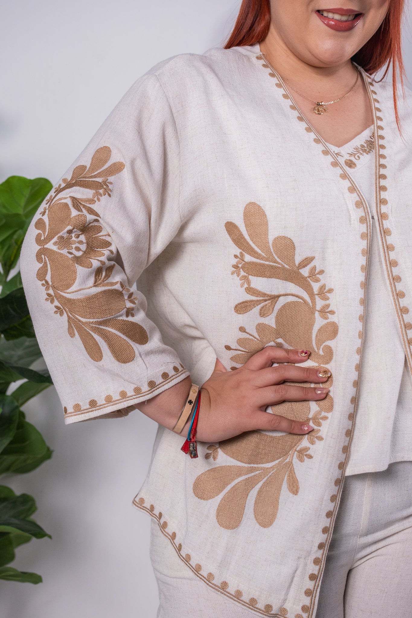 Set pantalon lino estampado
