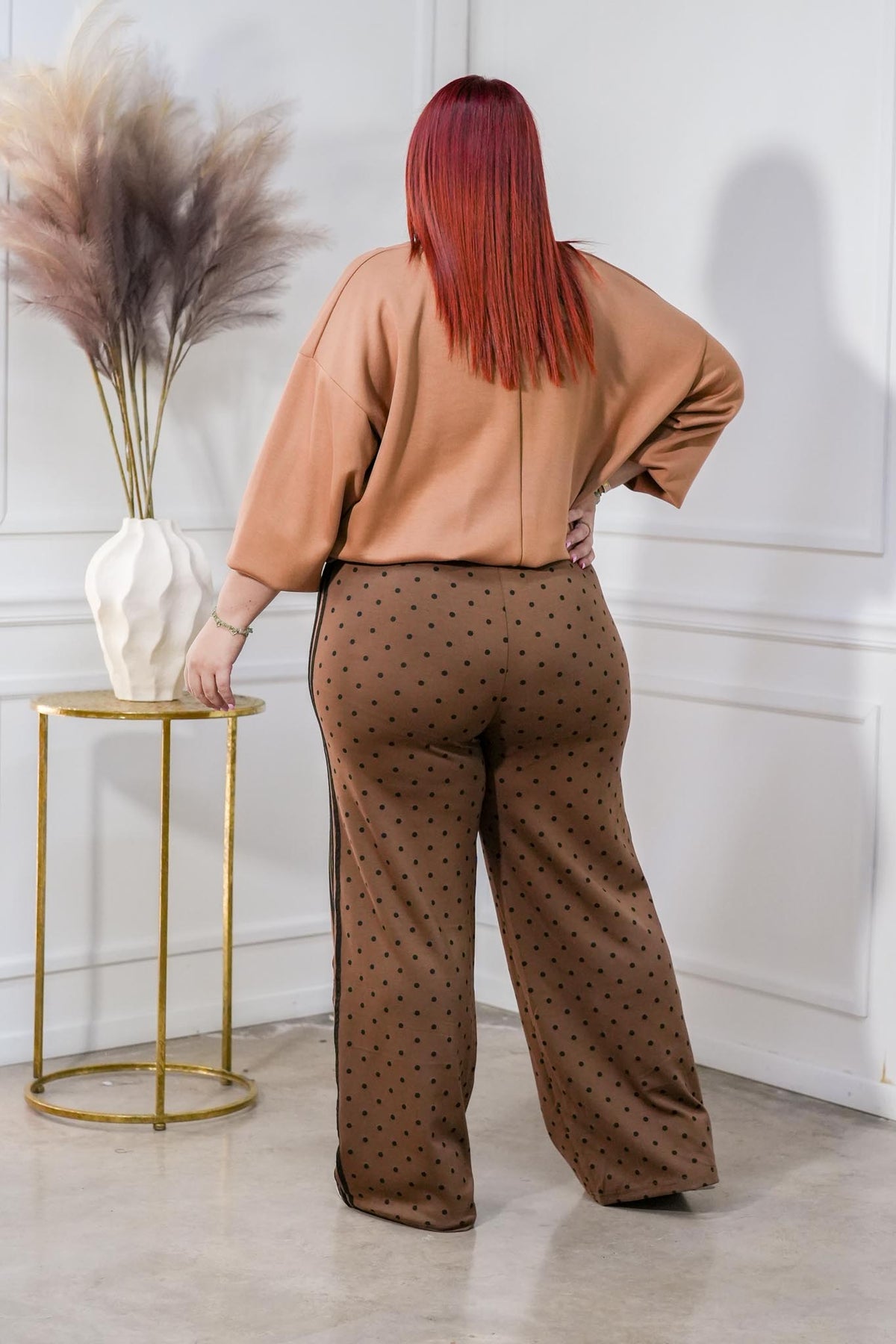 Suéter Curvy Punto Manga Globo Beige
