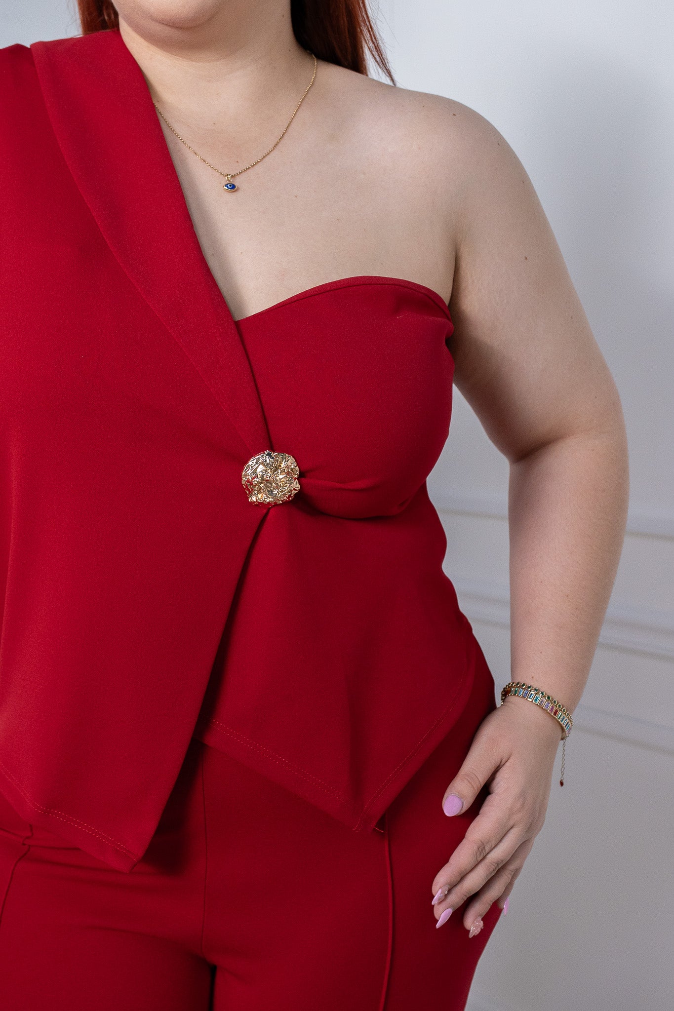 Set pantalon c/blusa corazon rojo