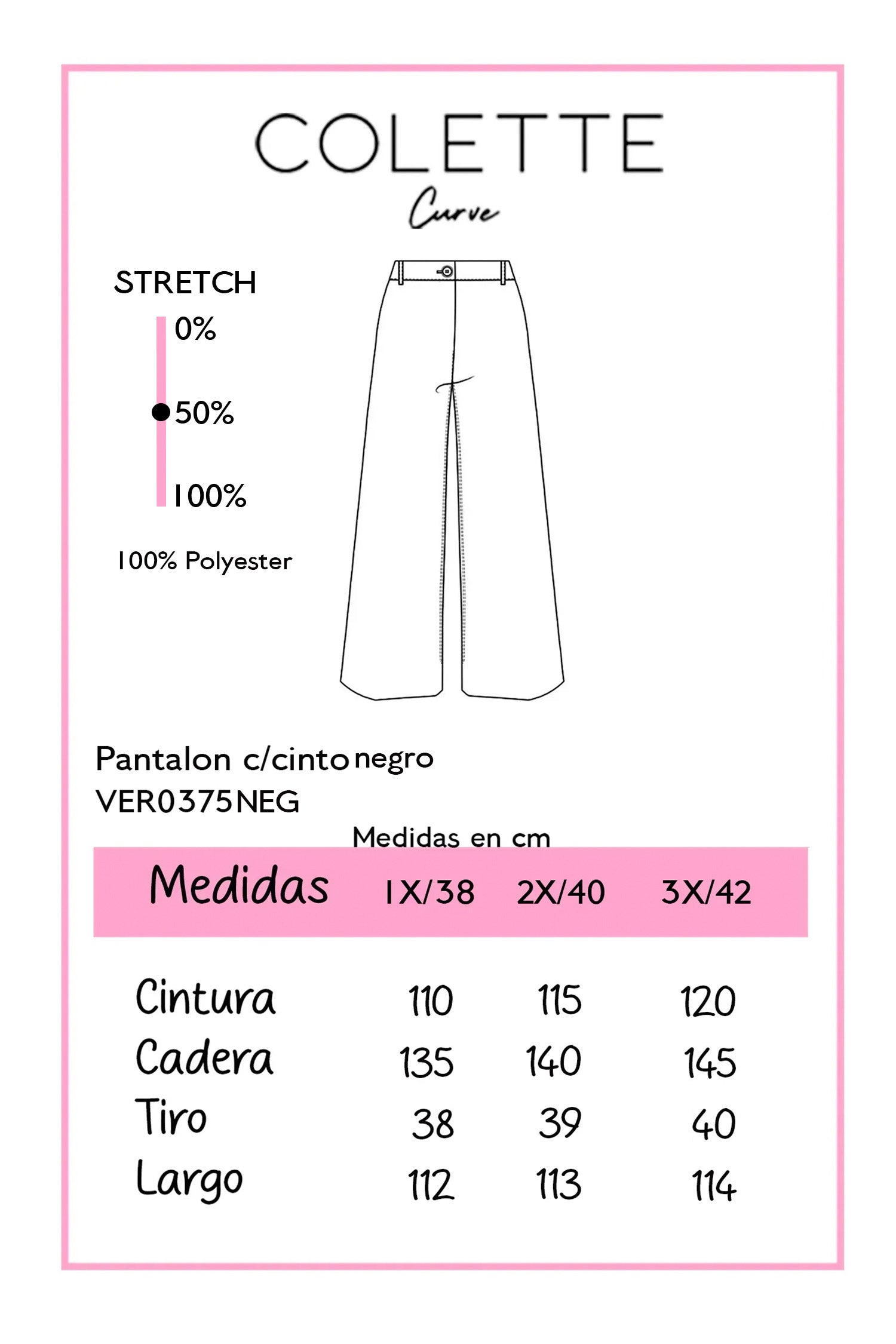 Pantalón con Cinto Curvy Negro
