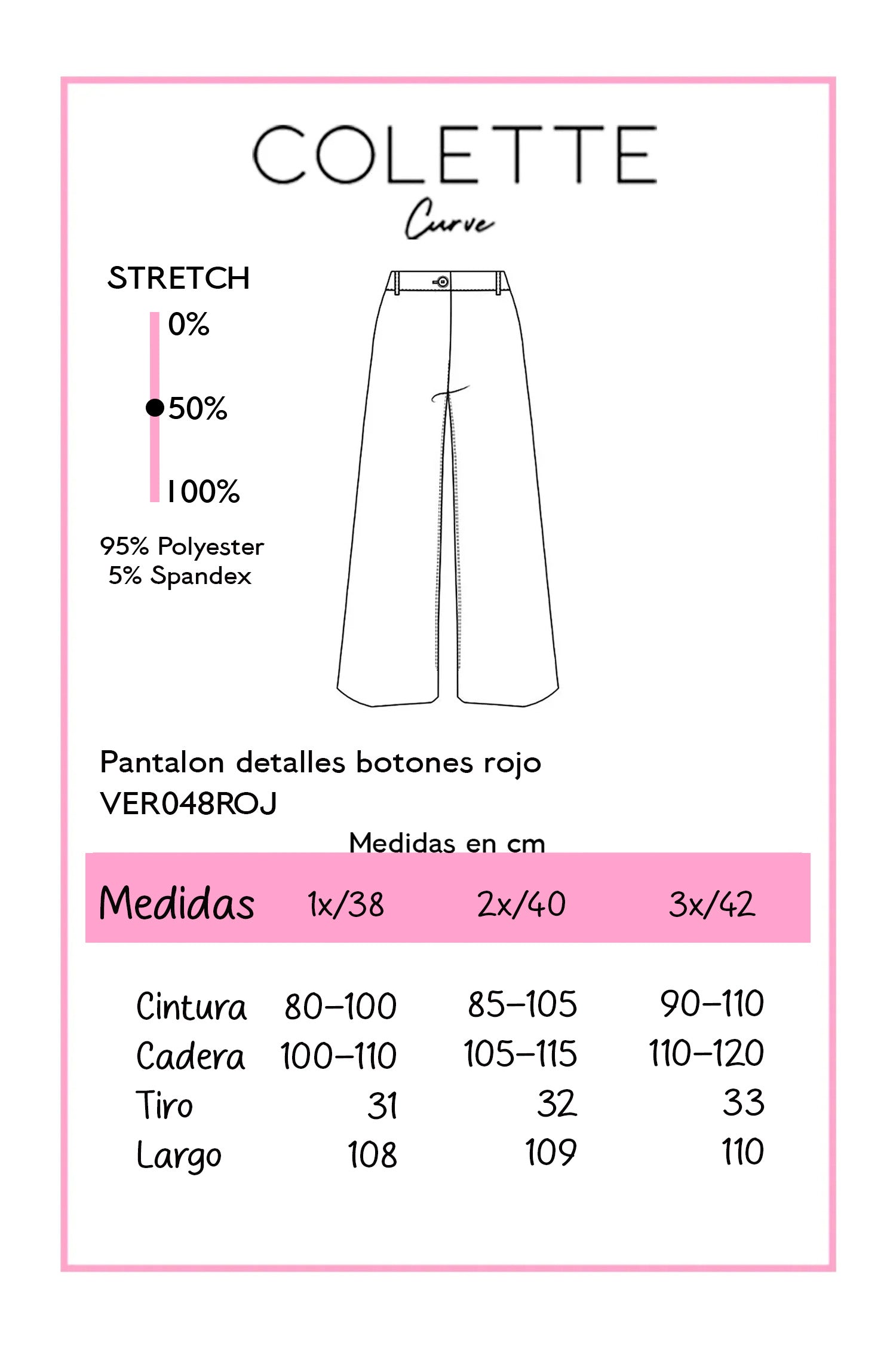 Chart medidas VER048NEG