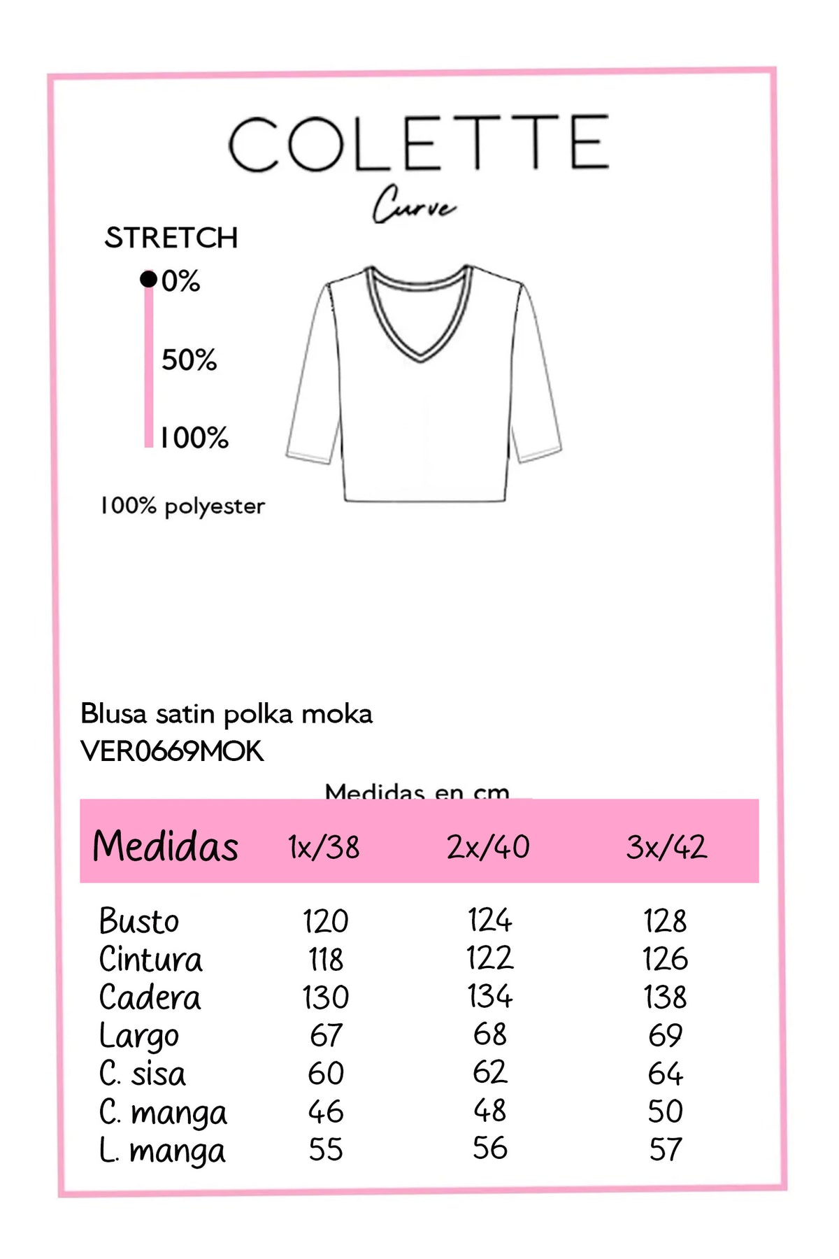 Blusa Curvy Satín Polka Manga Globo Moka