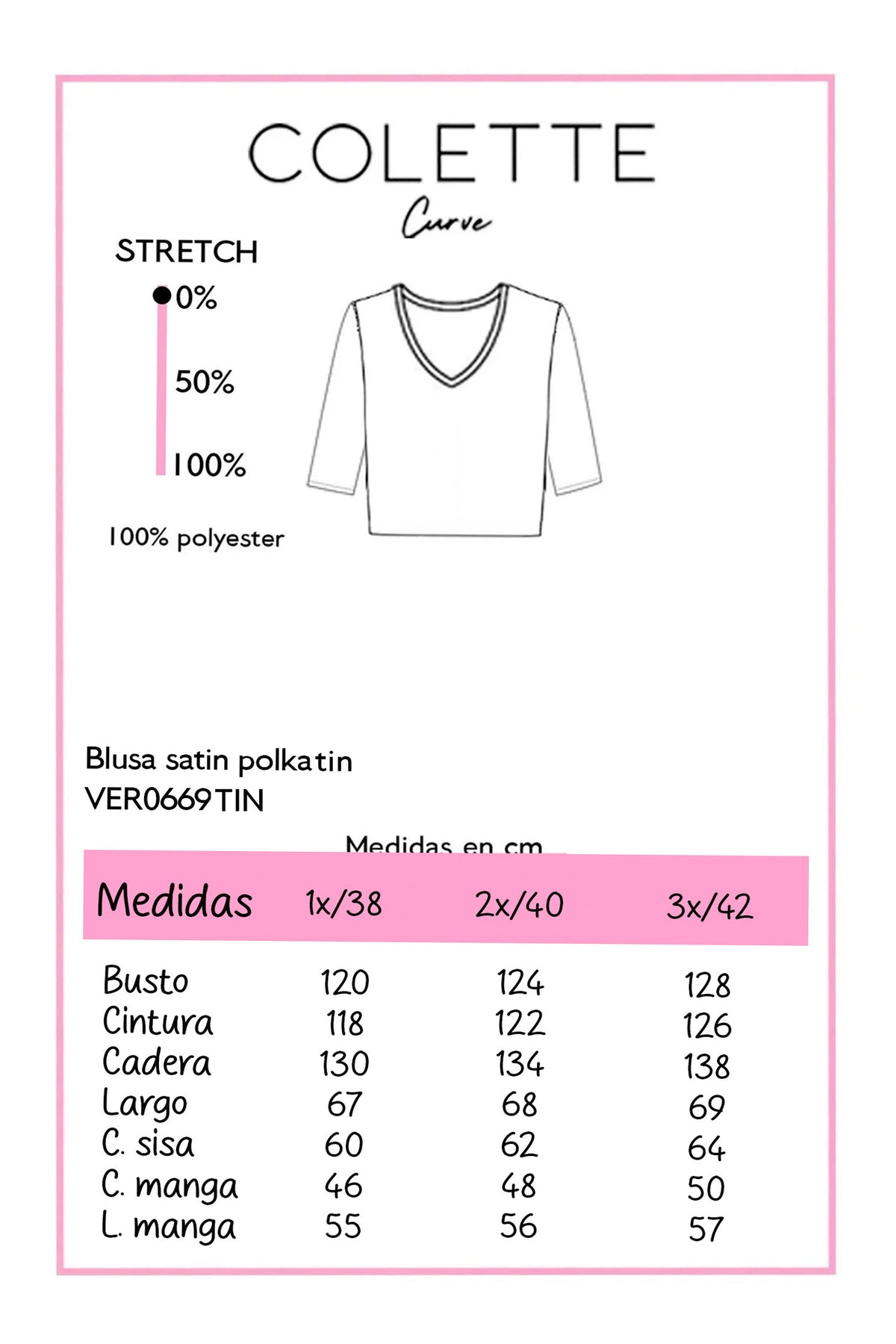 Tabla de medidas VER0669TIN