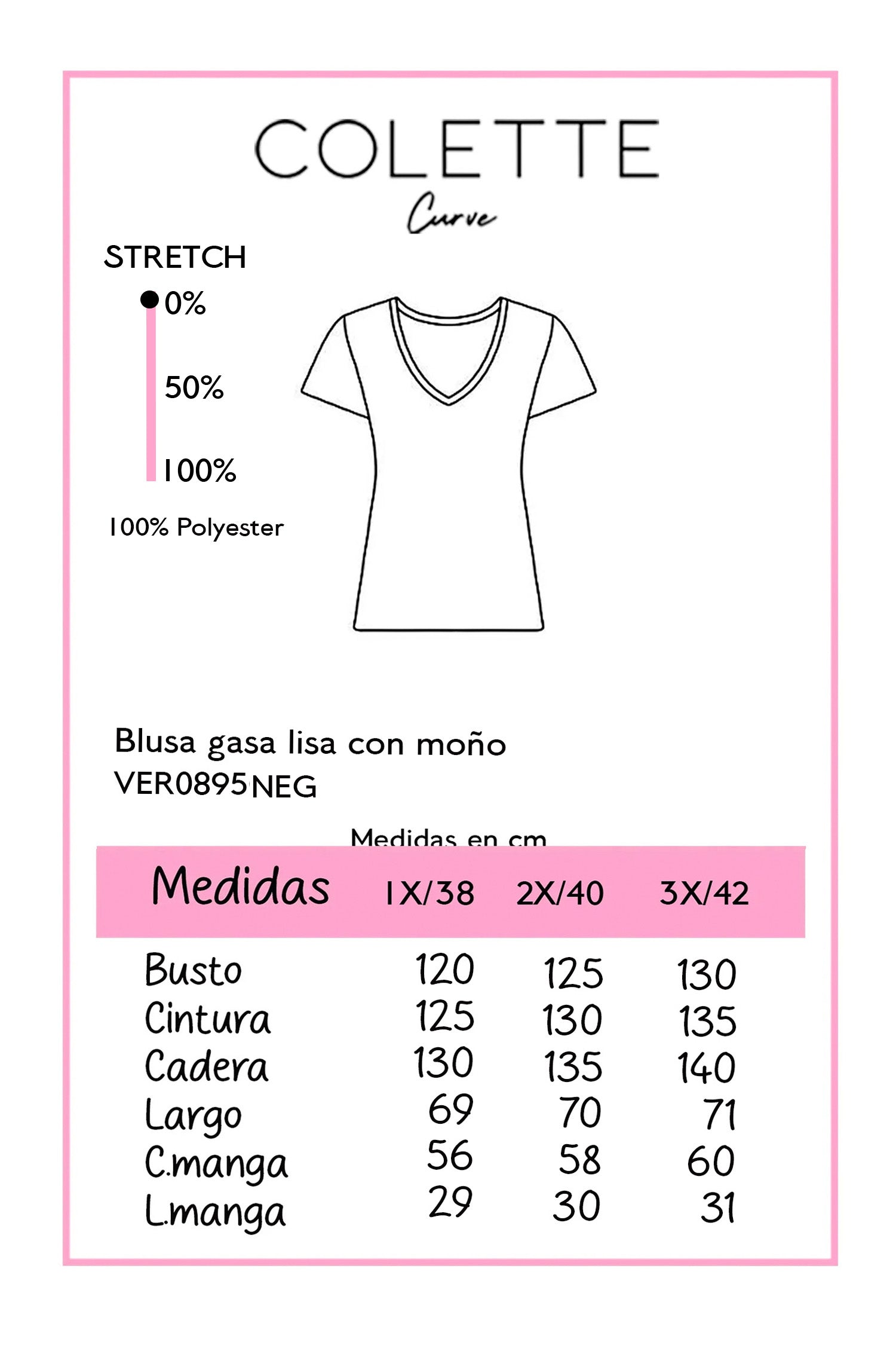 Chart de medidas VER0895NEG
