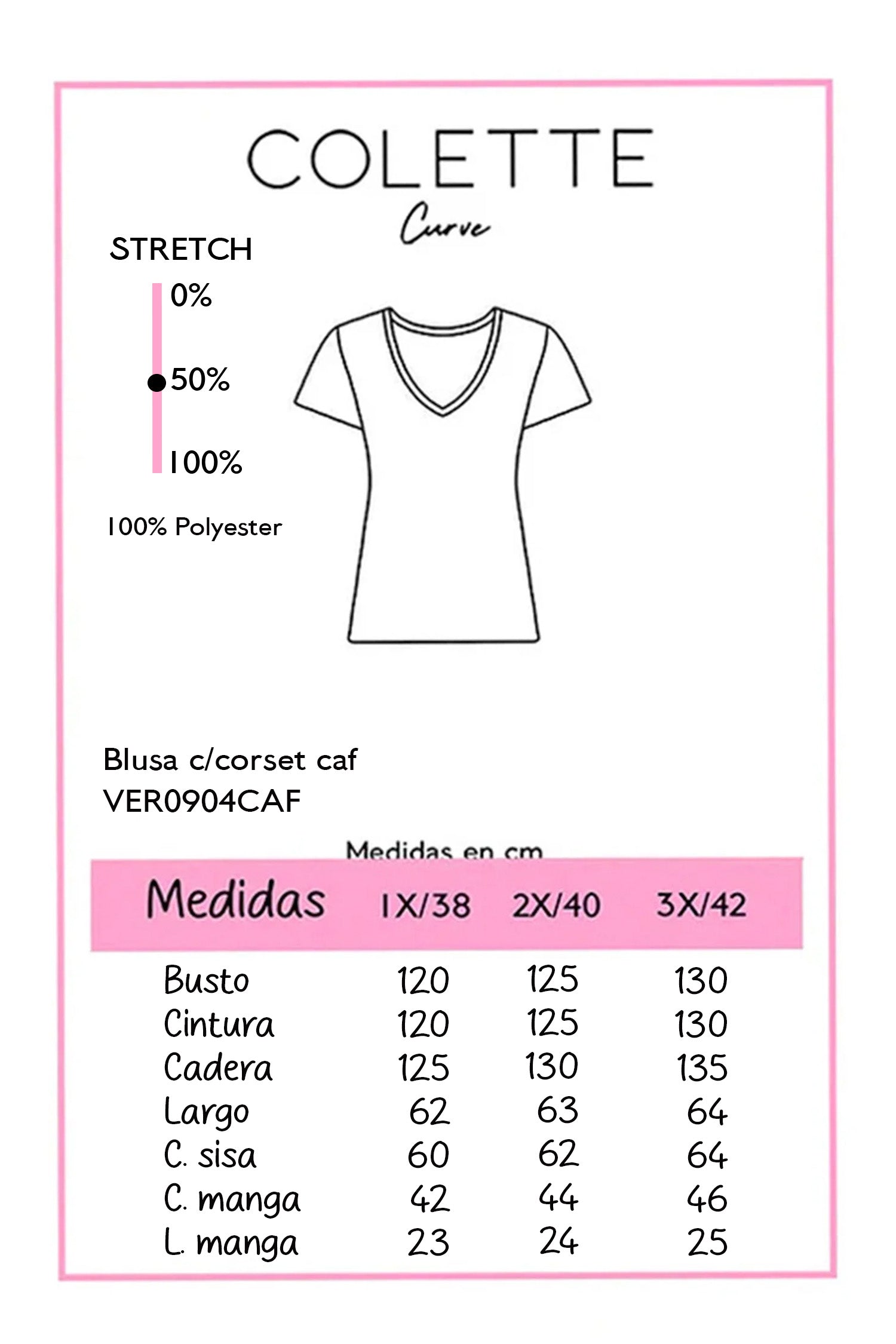 Blusa con Corset de Encaje Curvy Cafe