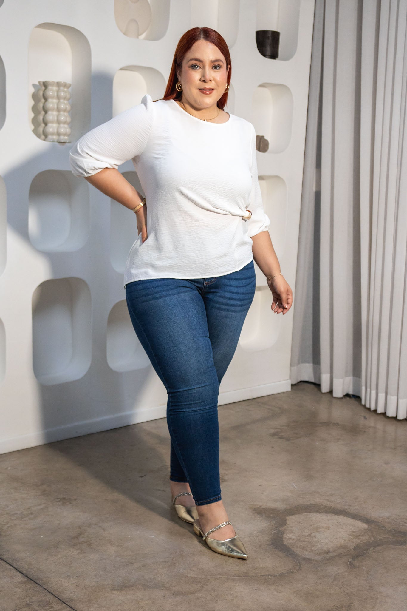 Blusa Lisa Detalle Carey Curvy Blanca
