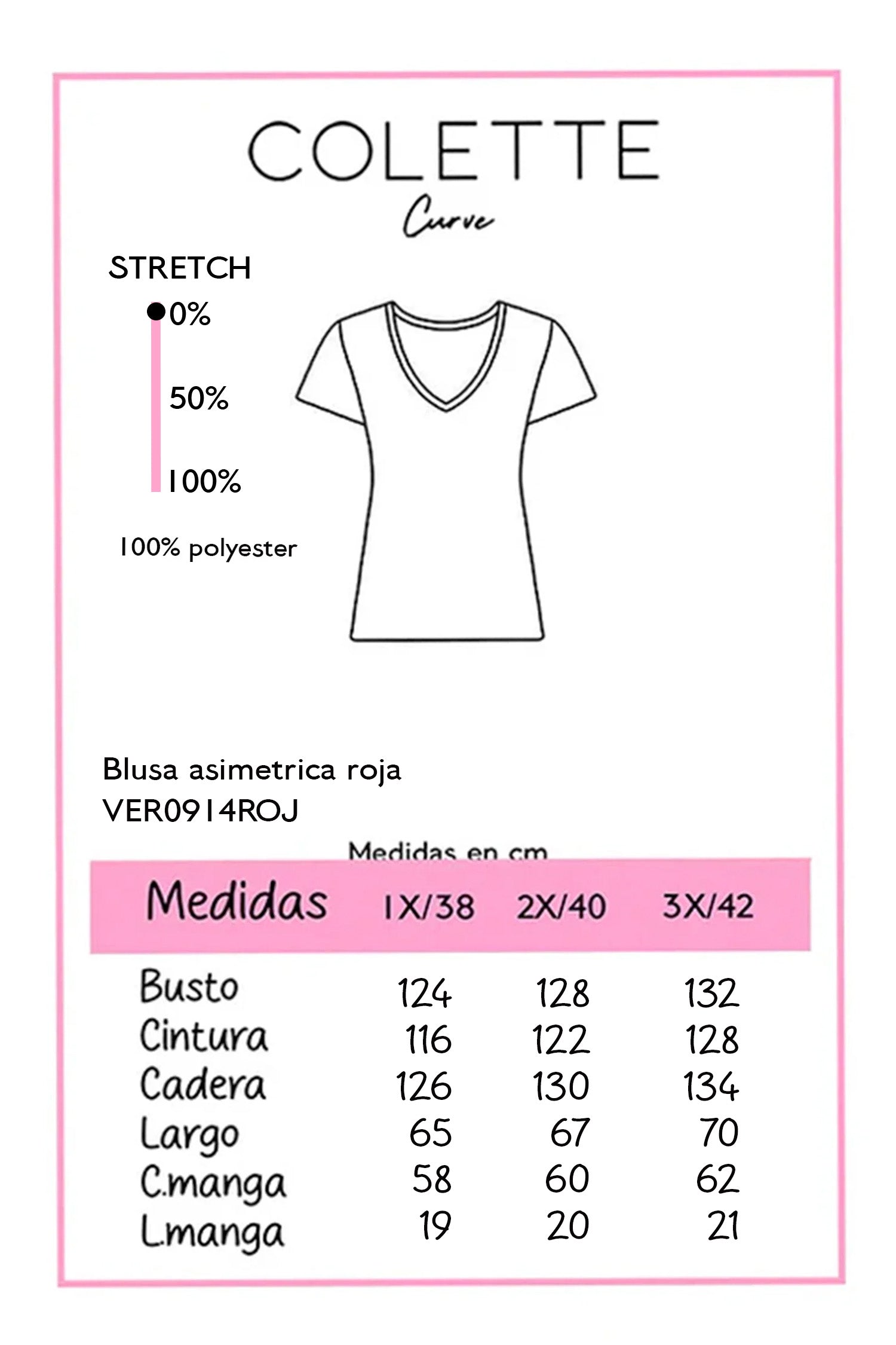Chart medidas VER0914ROJ