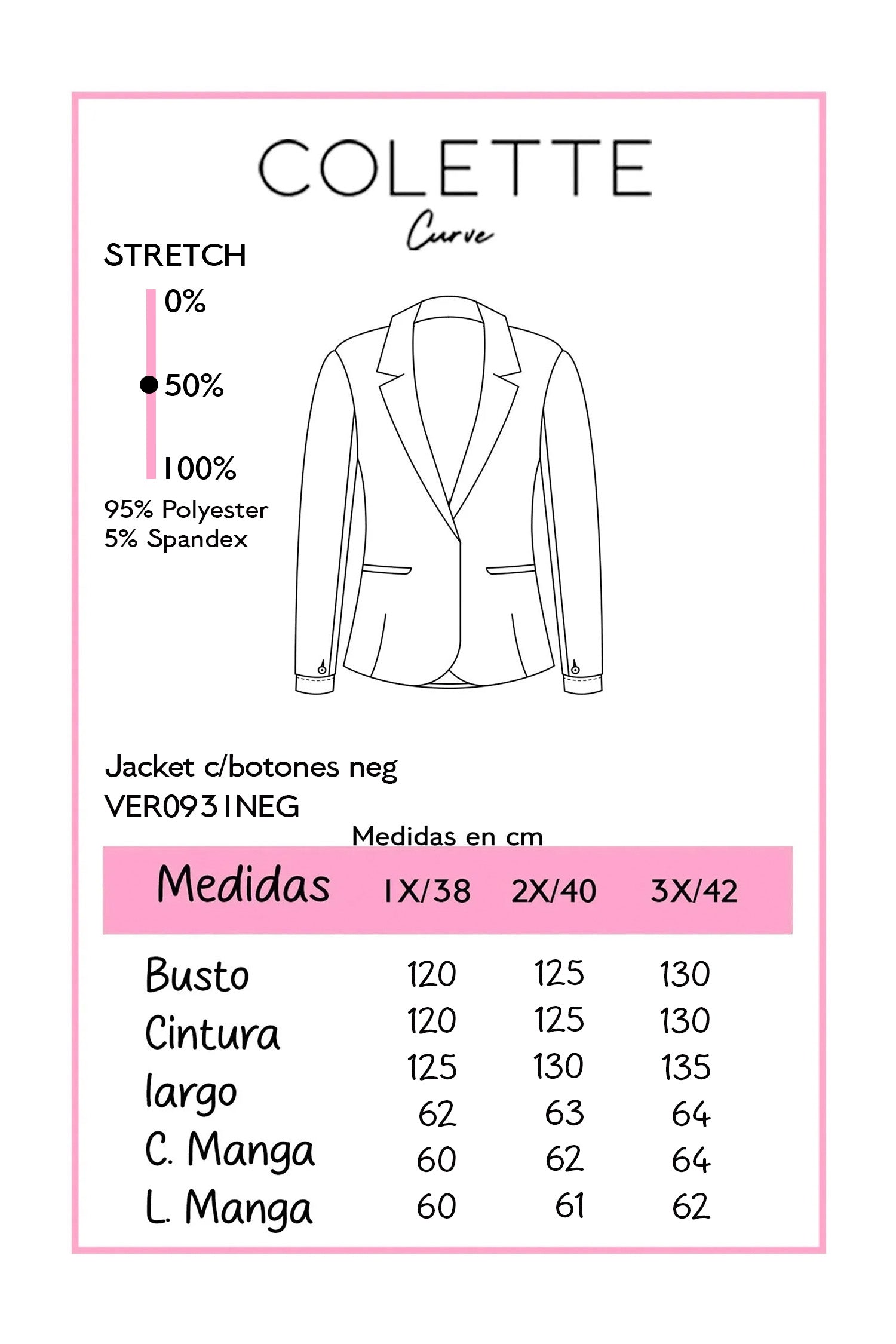 Chart medidas VER0931NEG