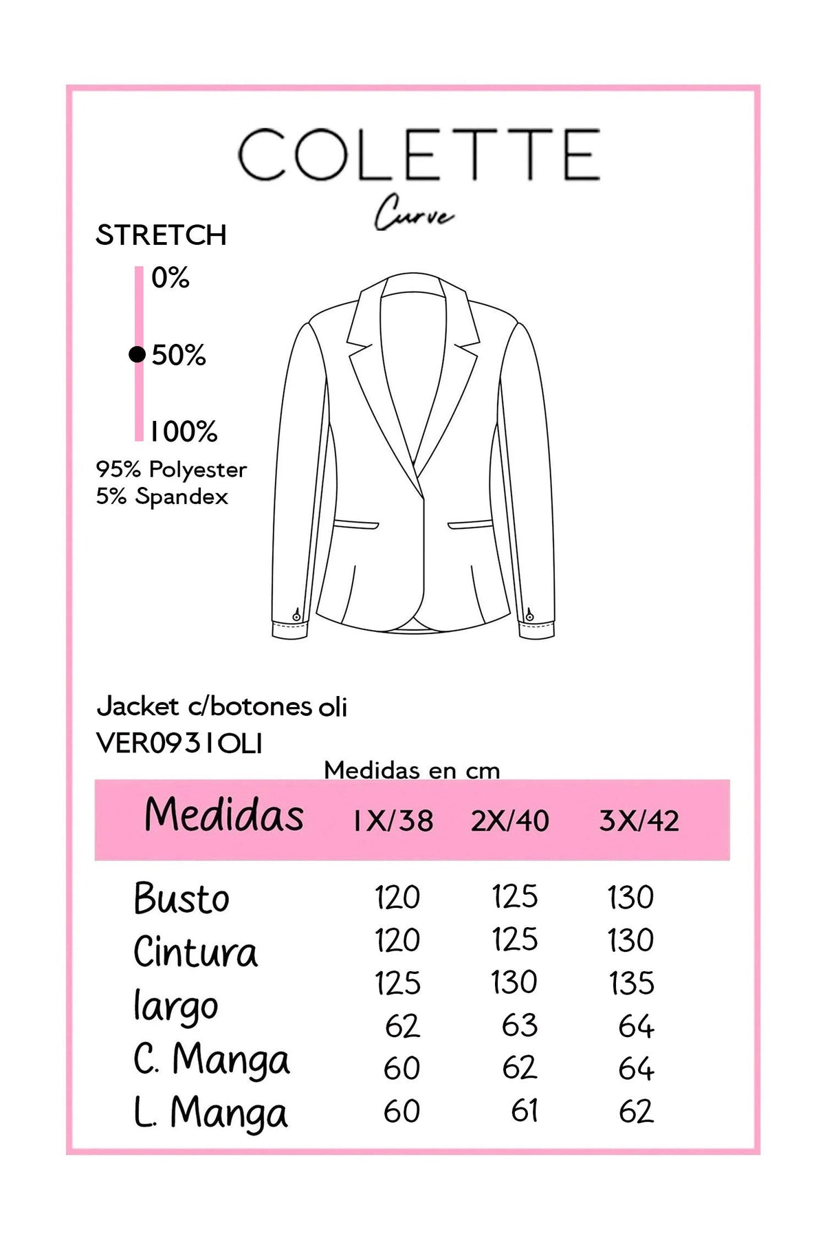 Blazer Jacket Cropped Doble Botonadura Militar Curvy Olivo