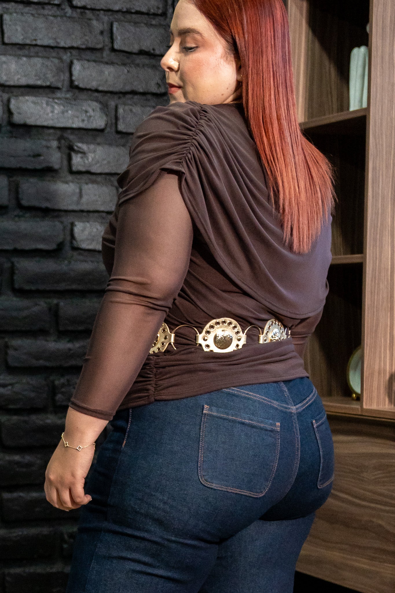 Blusa Mesh con Capas Curvy Cafe