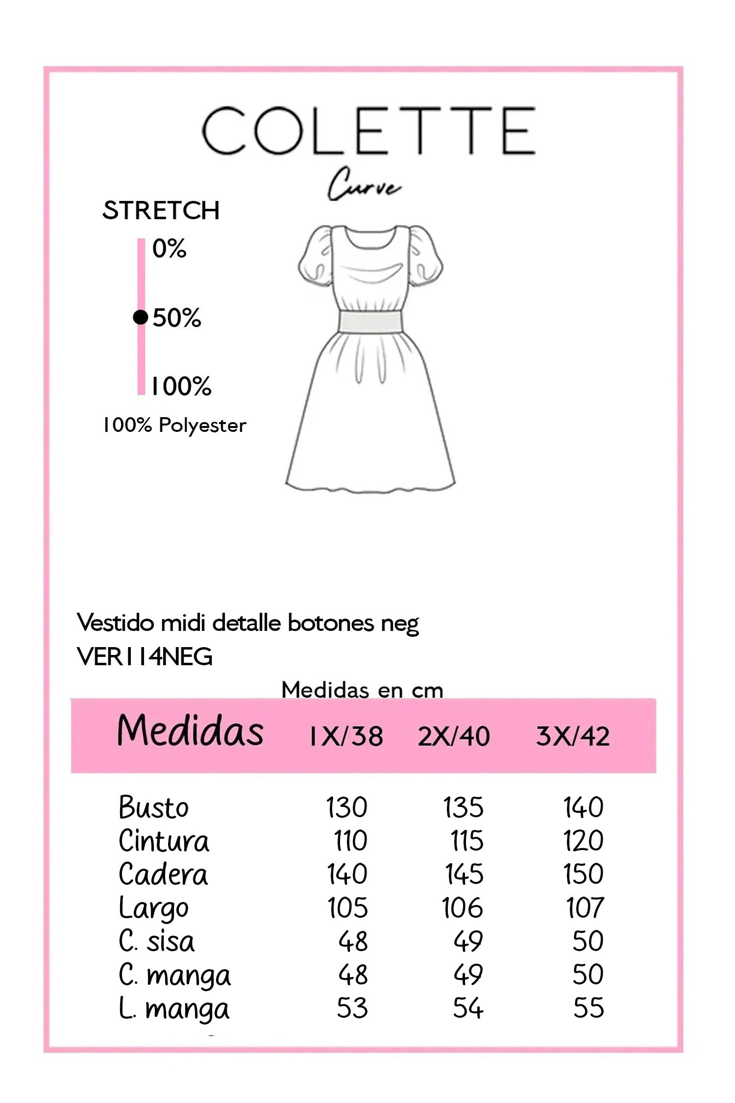 Chart medidas VER114NEG