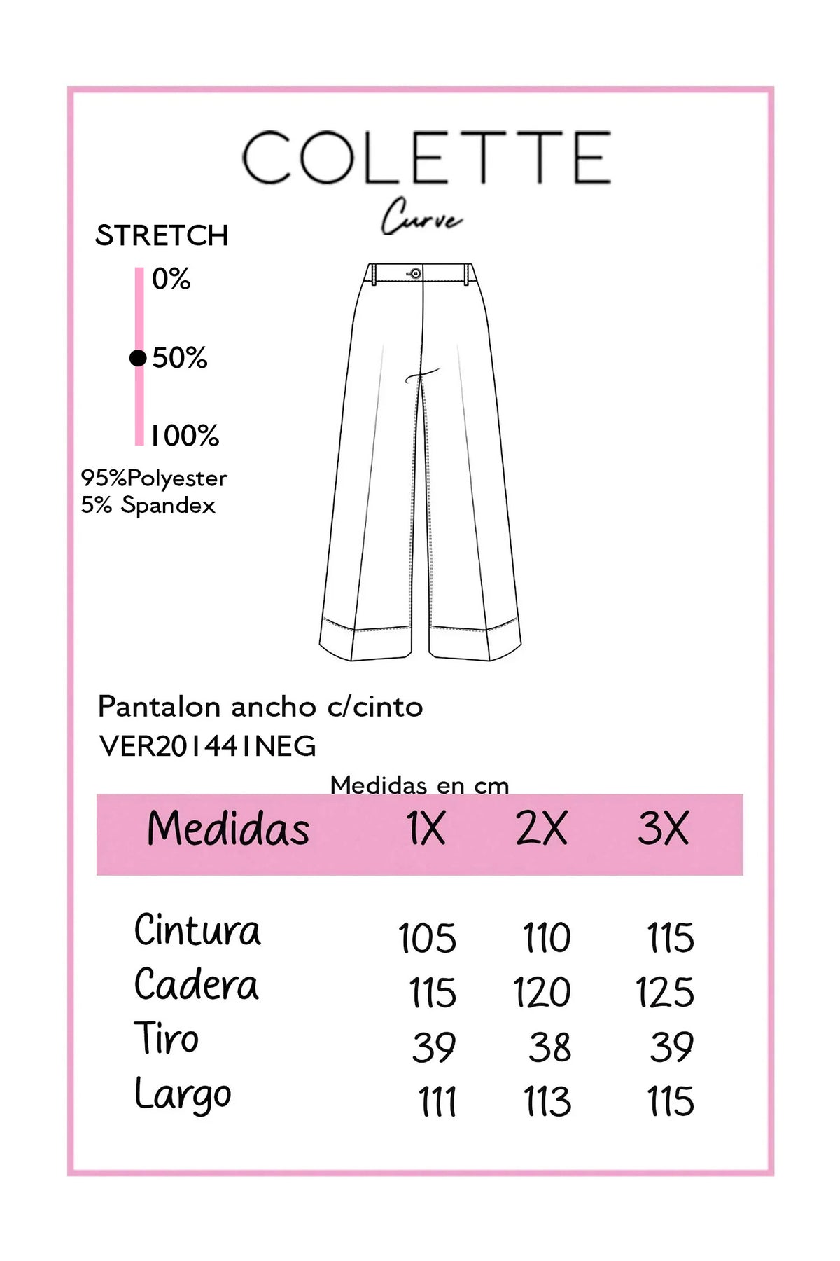Pantalón Curvy Ancho Tiro Alto con Cinto Negro