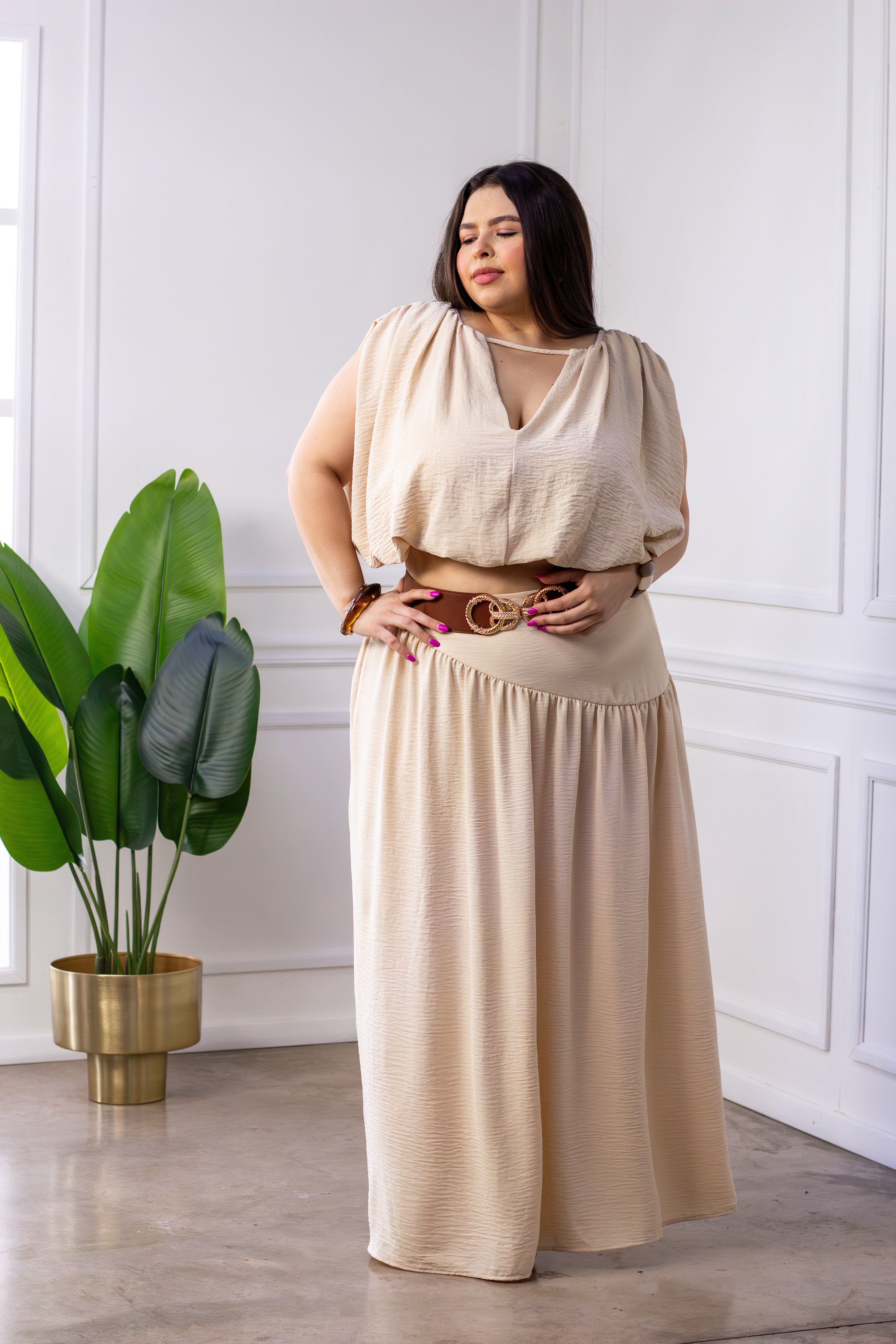 Set falda beige - foto 2