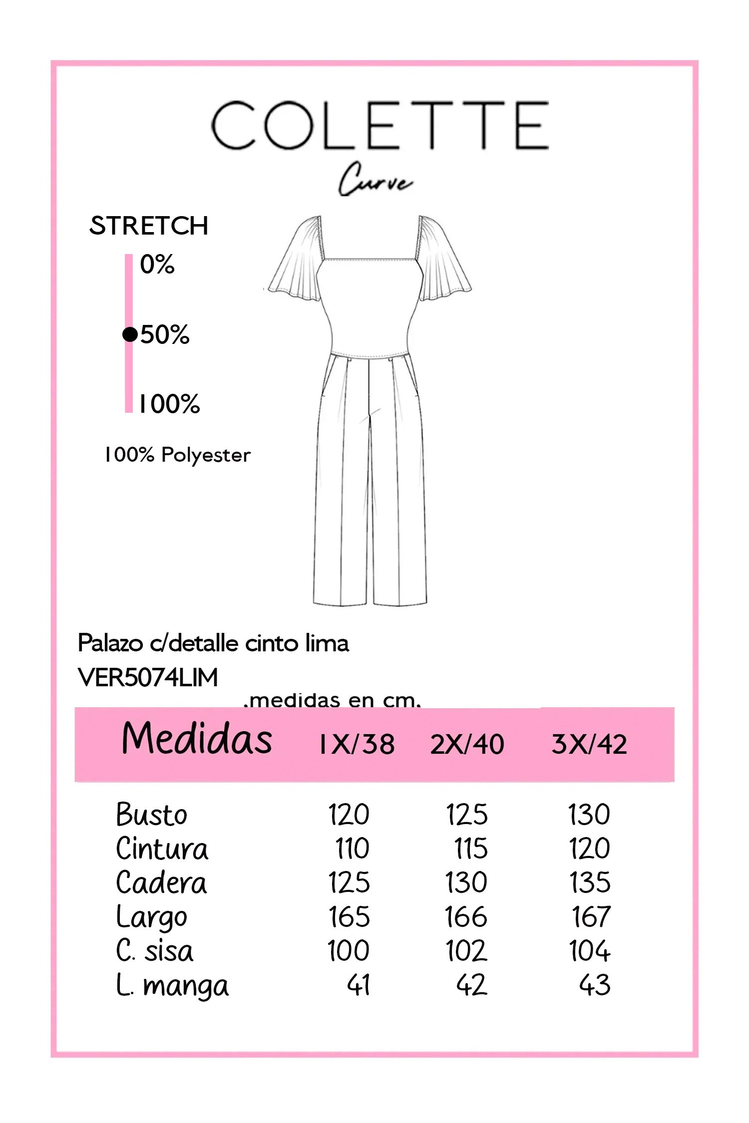 Chart medidas VER5074LIM