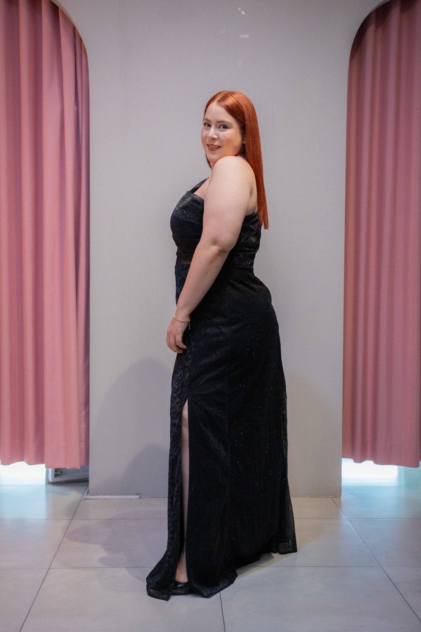 vestido fiesta 1 manga