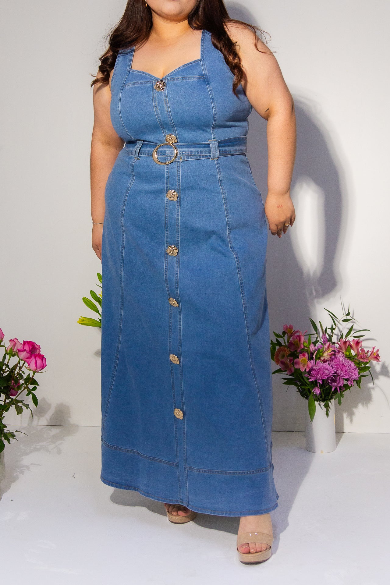 Maxi Vestido Denim Curvy