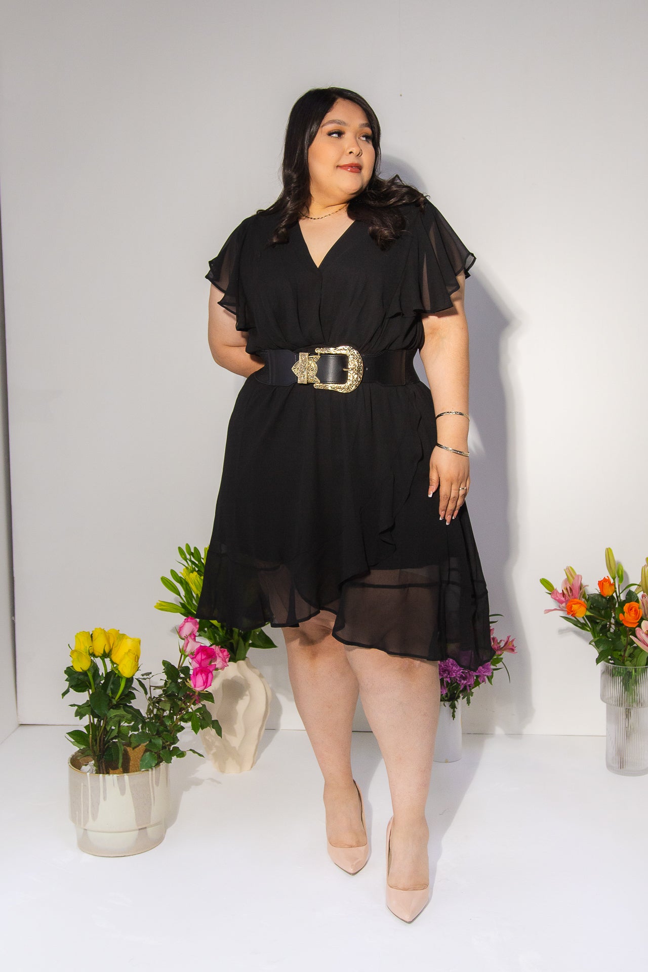 Vestido Chiffon Black Curvy