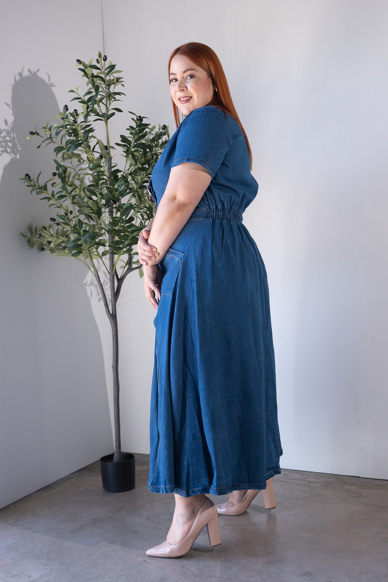 Denim maxi dress