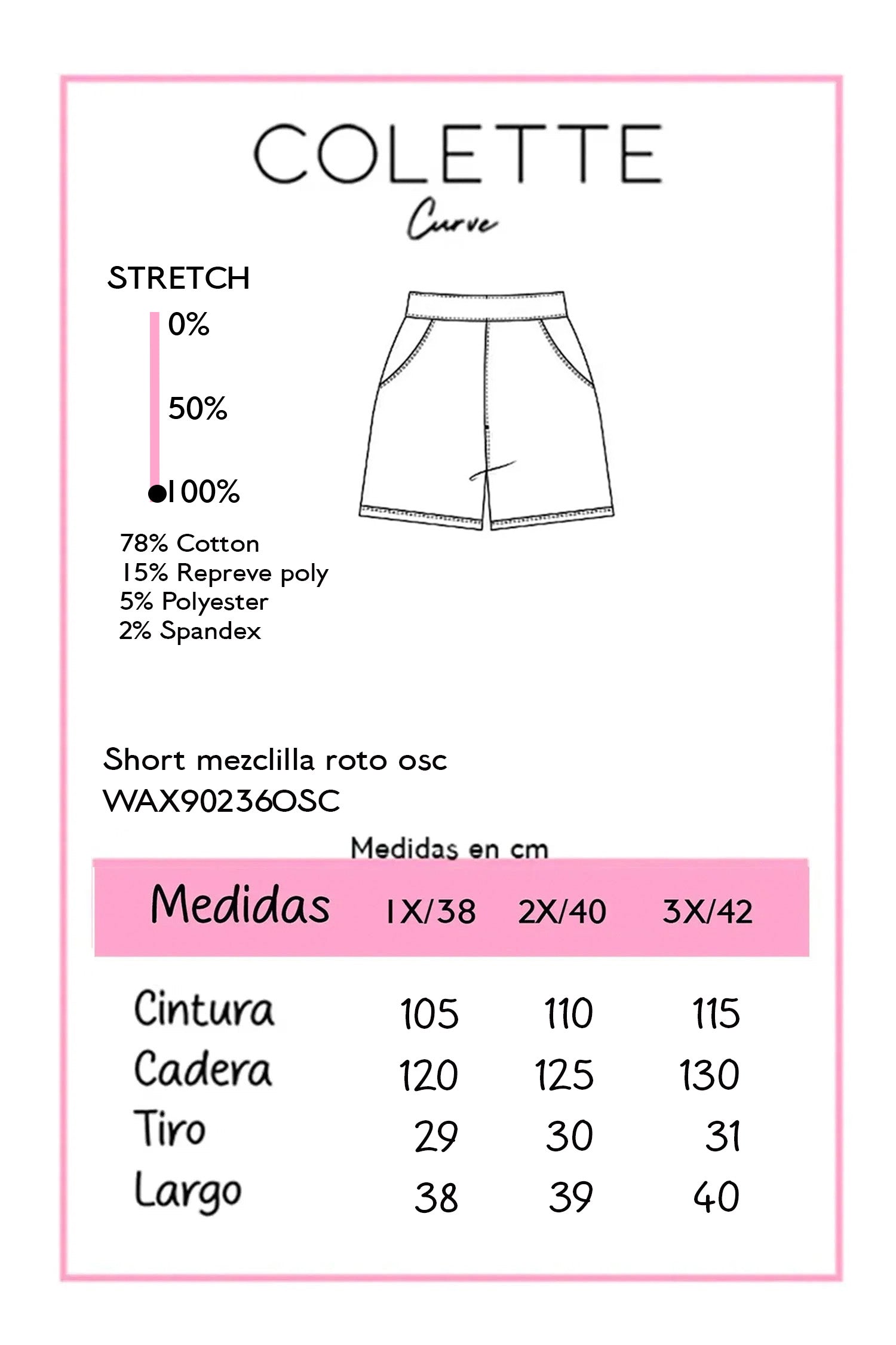 Short de Mezclilla Roto Oscuro Plus Size para Mujer